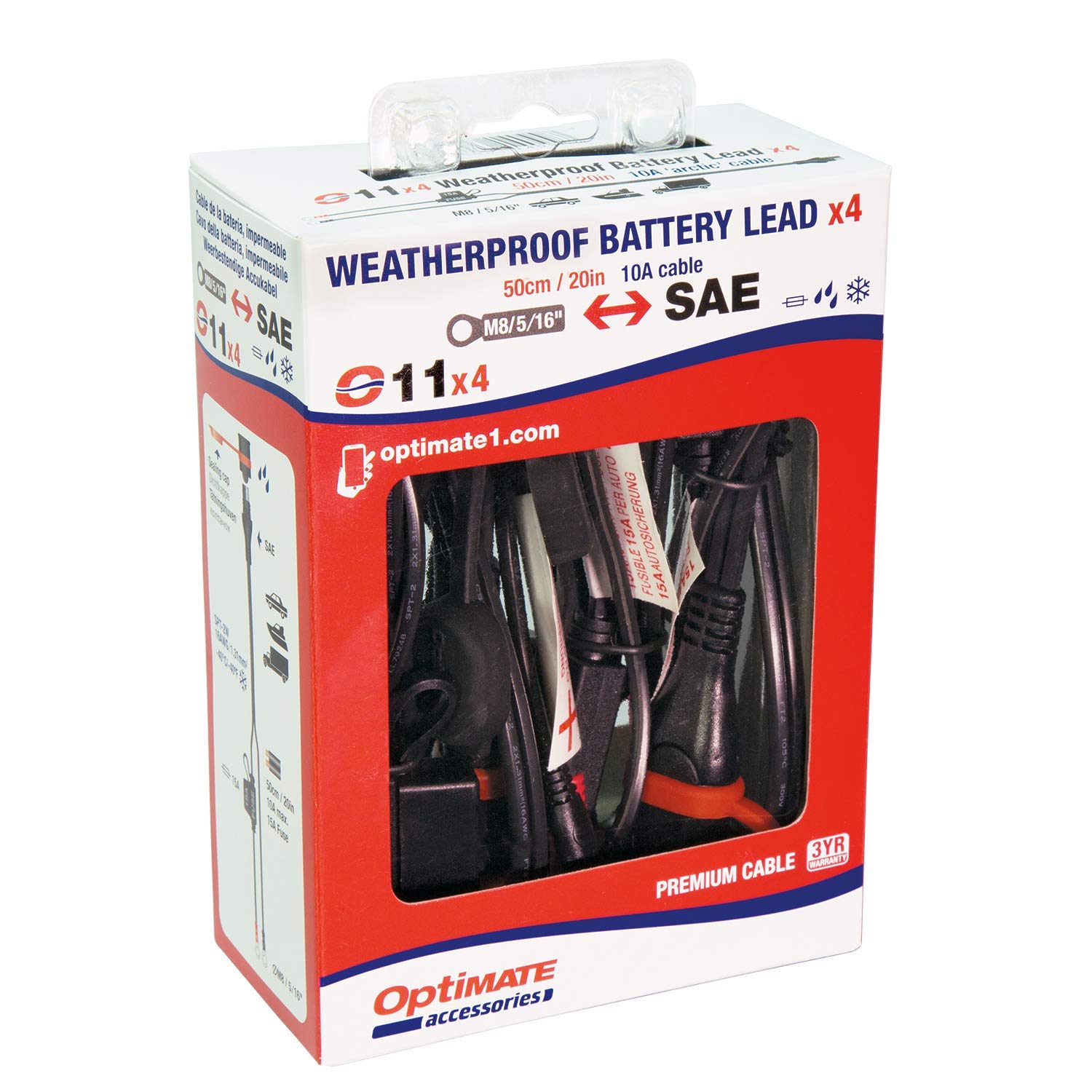 Optimate Cable O-11X4, Ring Terminal Harness, Auto/Marine
