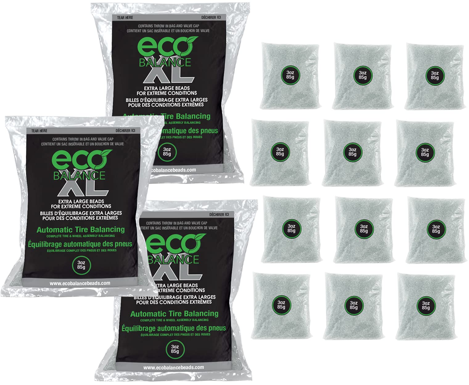 Eco Balance 03-Ecoxl12 Eco Xl Extreme Condition Tire/Wheel Balancing Beads - Off-Road Vehicles, Light Duty Truck Tires, (12) 3Oz