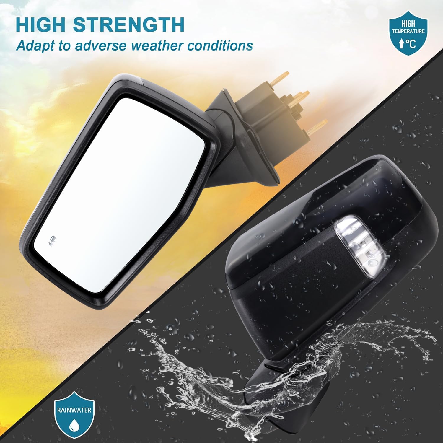 Lqito Left Driver Side Mirror Compatible with 2019-2025 chevy Silverado 1500 With Power Glass Manual Folding Turn Signal Heated