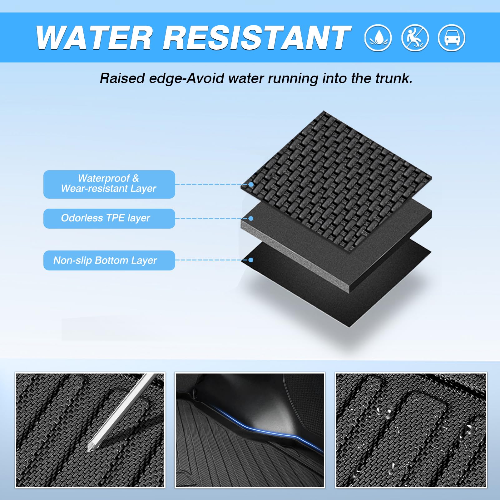 Powerty Trunk Mat For 2020-2025 Land Rover Defender 110 Accessories Cargo Mats Tpe All Weather Cargo Liner Heavy-Duty Trunk Line