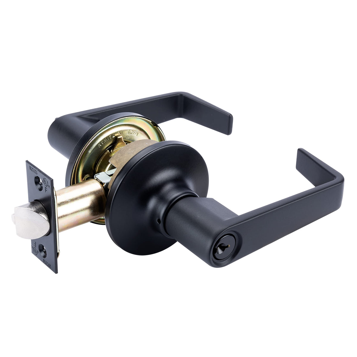 BRINKS Commercial - 4-Pack Light Duty Keyed Door Entry Lever, Matte Black Finish
