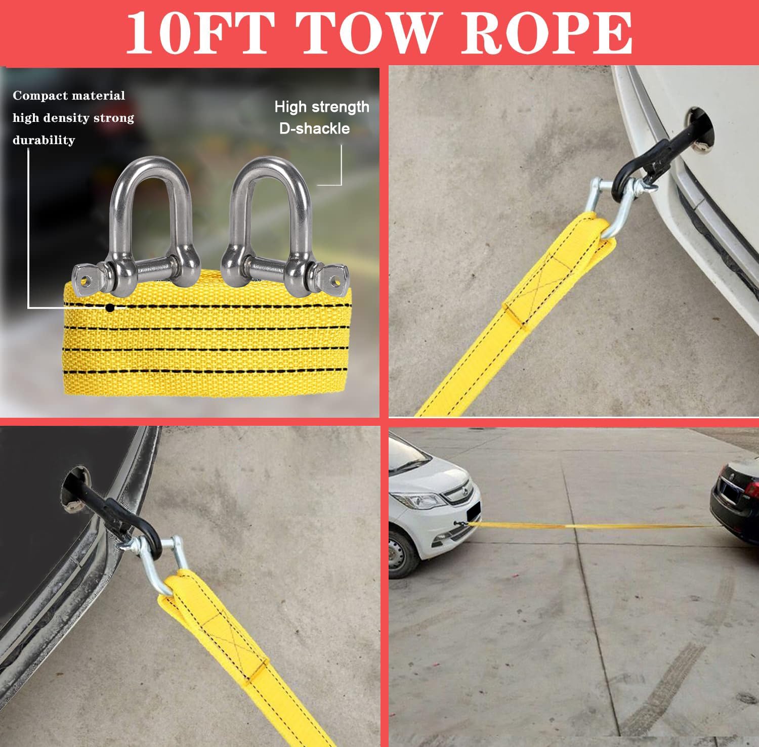 Lianxin Car Roadside Emergency Kit, With Jumper Cables Automotive Kit,Car Safety Roadside Assistance Kit Headlamp,Tow Straps,Art