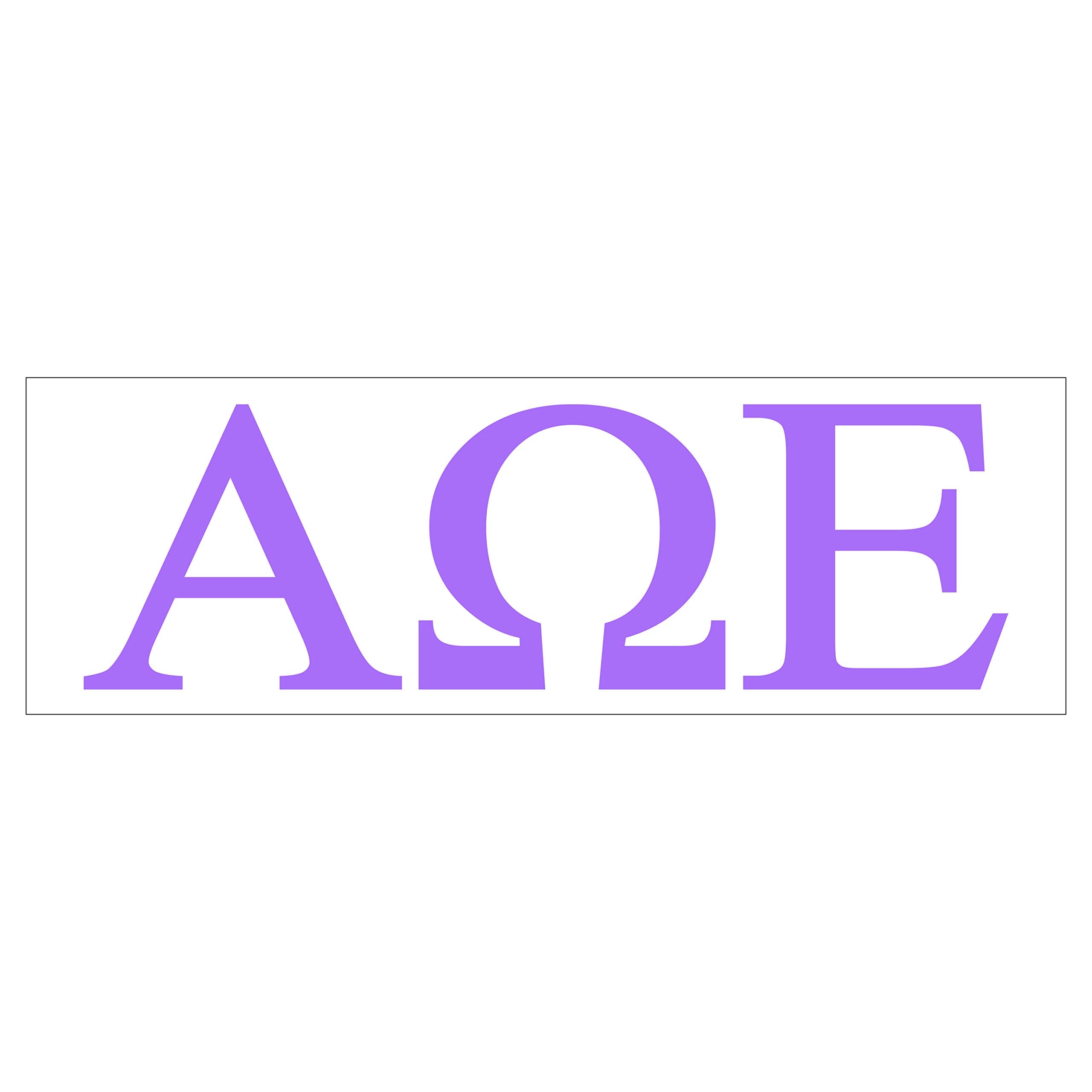 Pro-Graphx Alpha Omega Epsilon Greek Sorority Sticker Decal, 2.5 Inches Tall, Lilac