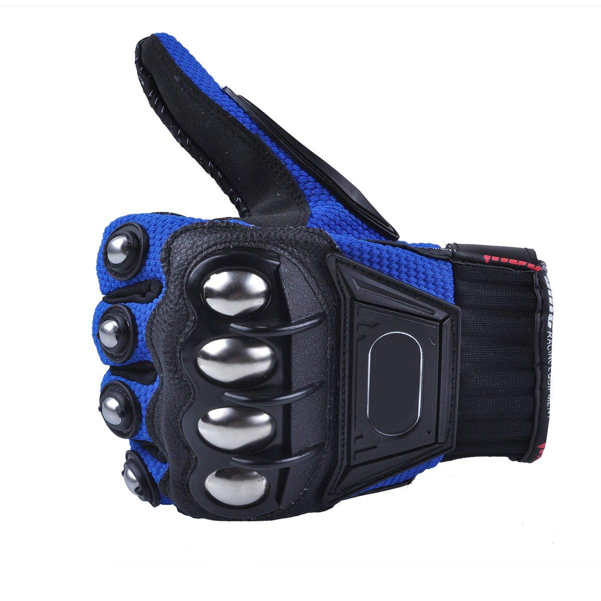 Steel Outdoor Knuckle Motorcycle Motorbike Powersports Safety Gloves (Xx-Large, Blue)