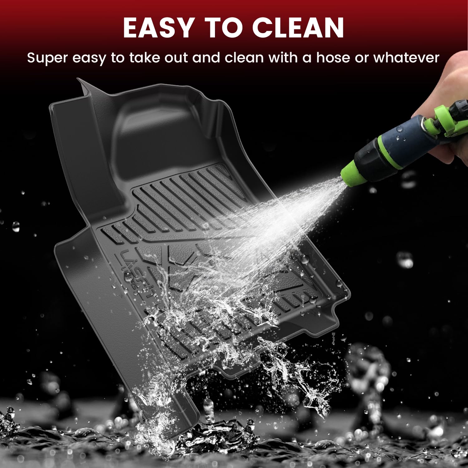 Lasfit Floor Mats For Chevrolet Chevy Silverado Ev 2024 2025 Car Mats (Only Fit Wt Model), All Weather Tpe Custom Fit Floor Mats