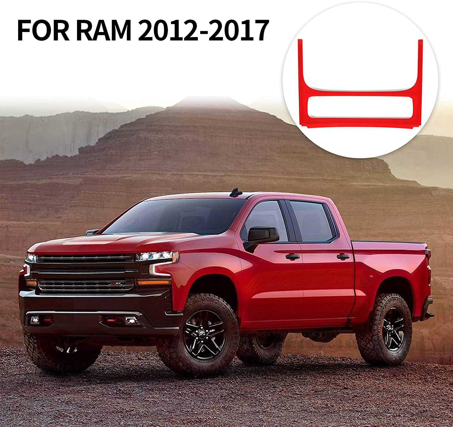 Rt-Tcz For Ram Dash Switch Panel Trim Cover Bezel For Dodge Ram 2012-2017 Red Interior Accessories