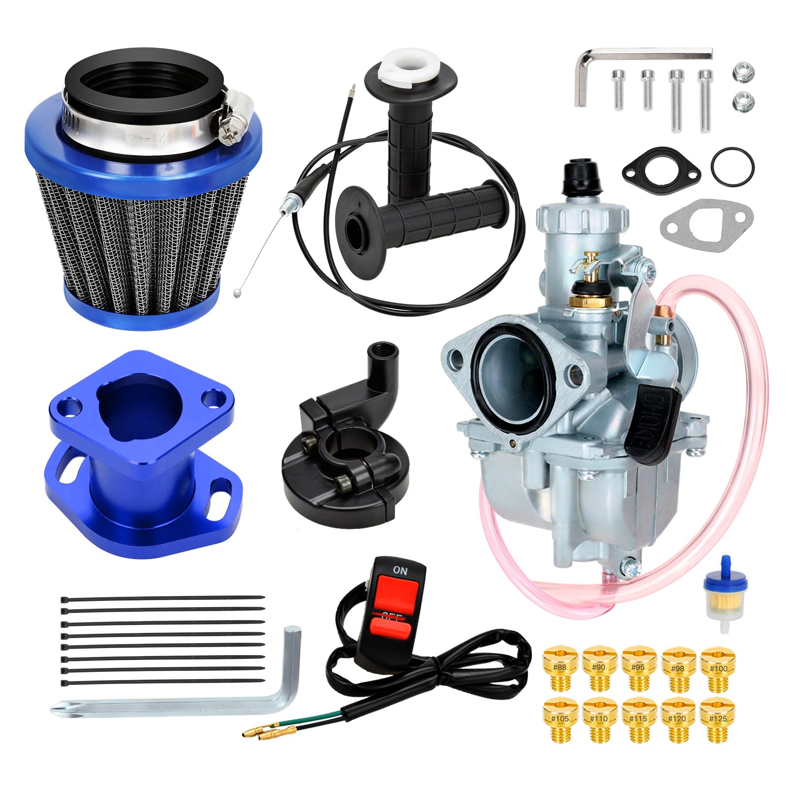 FVRITO VM22 Carburetor Carb Throttle Cable Kit for Predator 212cc 196cc Coleman CT200U CT200U-EX BT200X Mini Bike KT196 Go Kart 