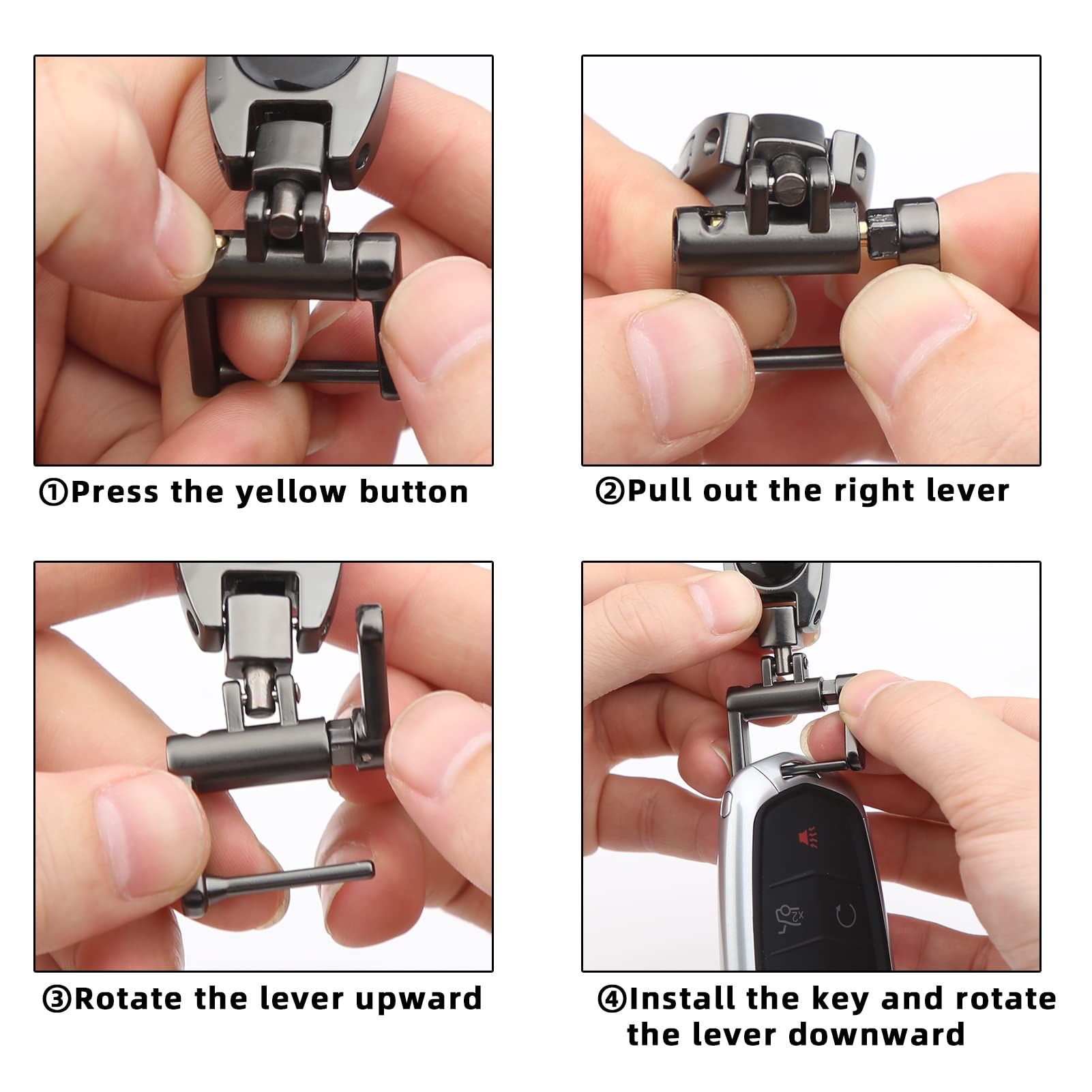 Juedarli Metal Car Fob Keychain,Heavy Duty Key Chain With 2 Detachable Key Rings,Key Holder Clip For Keychains Men And Women (Pa