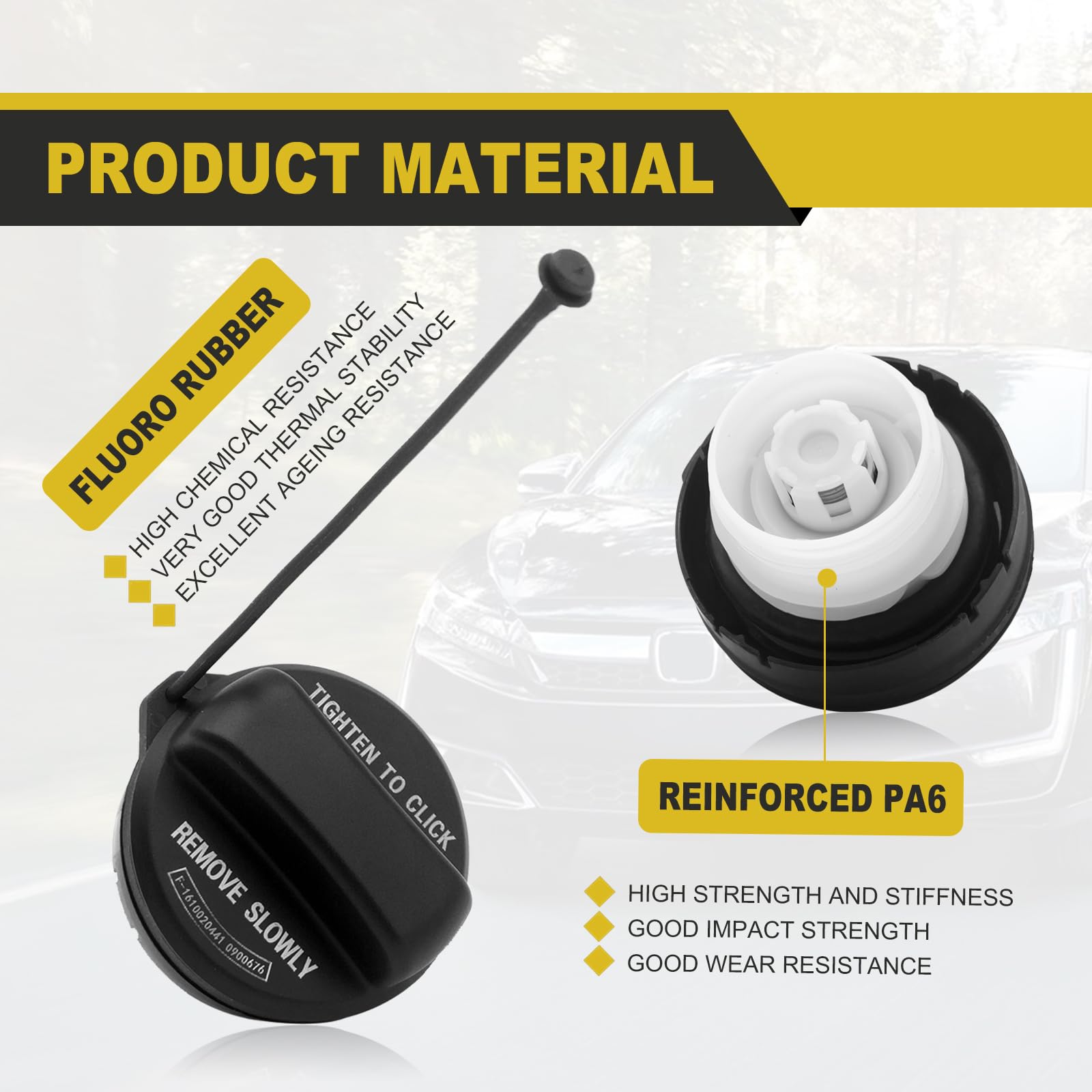 Gas Cap, Fuel Cap Compatible With Honda Civic, Accord, Crosstour, Fit, Pilot, Crv, Odyssey, Insight, Hrv,Replaces 17670 T3W,A01,