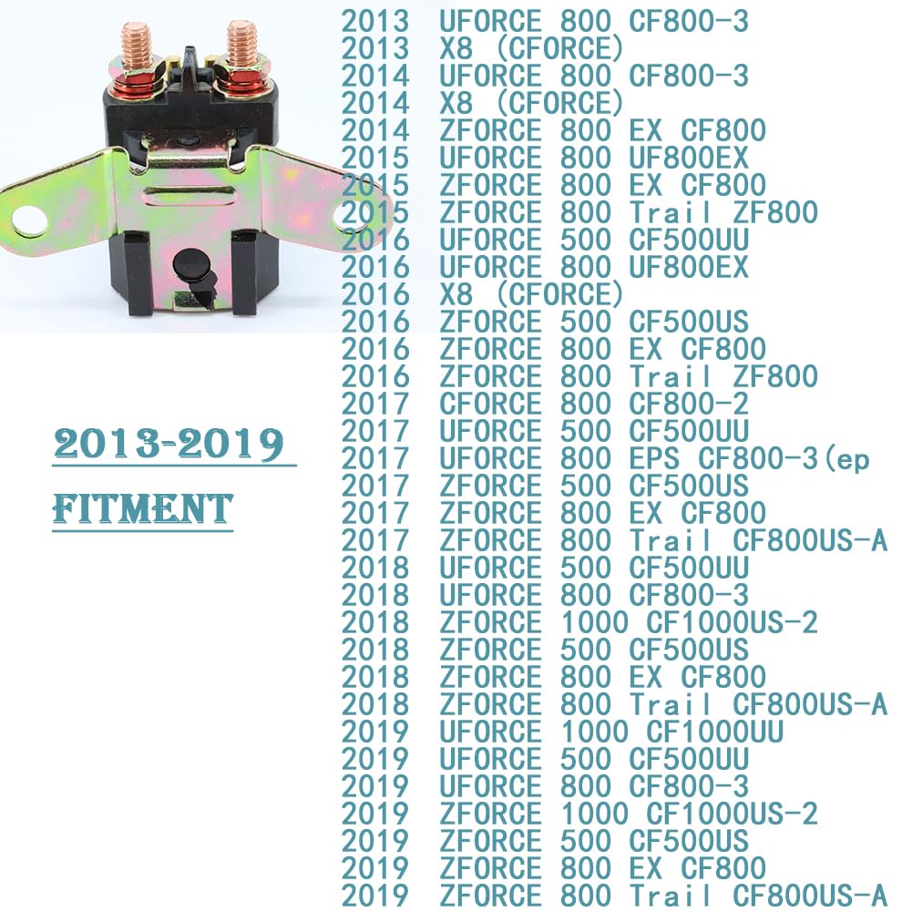 Qymoto Cfmoto Starter Solenoid Relay For Cfmoto Uforce 600 1000,Zforce 950 Zforce 800 Trail,Zforce 500 Oem 5270-150500 (2013-2023)