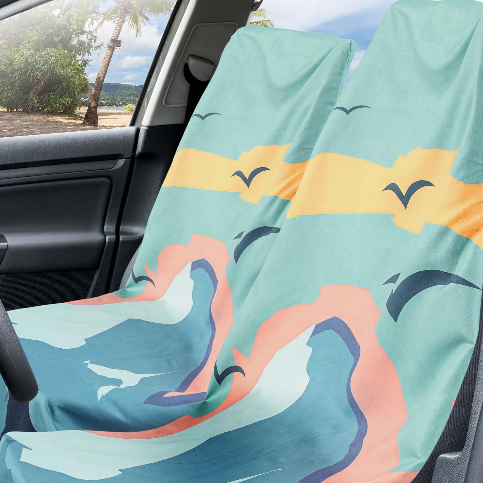 Hahafelt 2 Pack Car Seat Towel Covers with Storage Bag Seat Post Workout Sweat Washable Cover Non Slip for Car Towel for Dog Pet