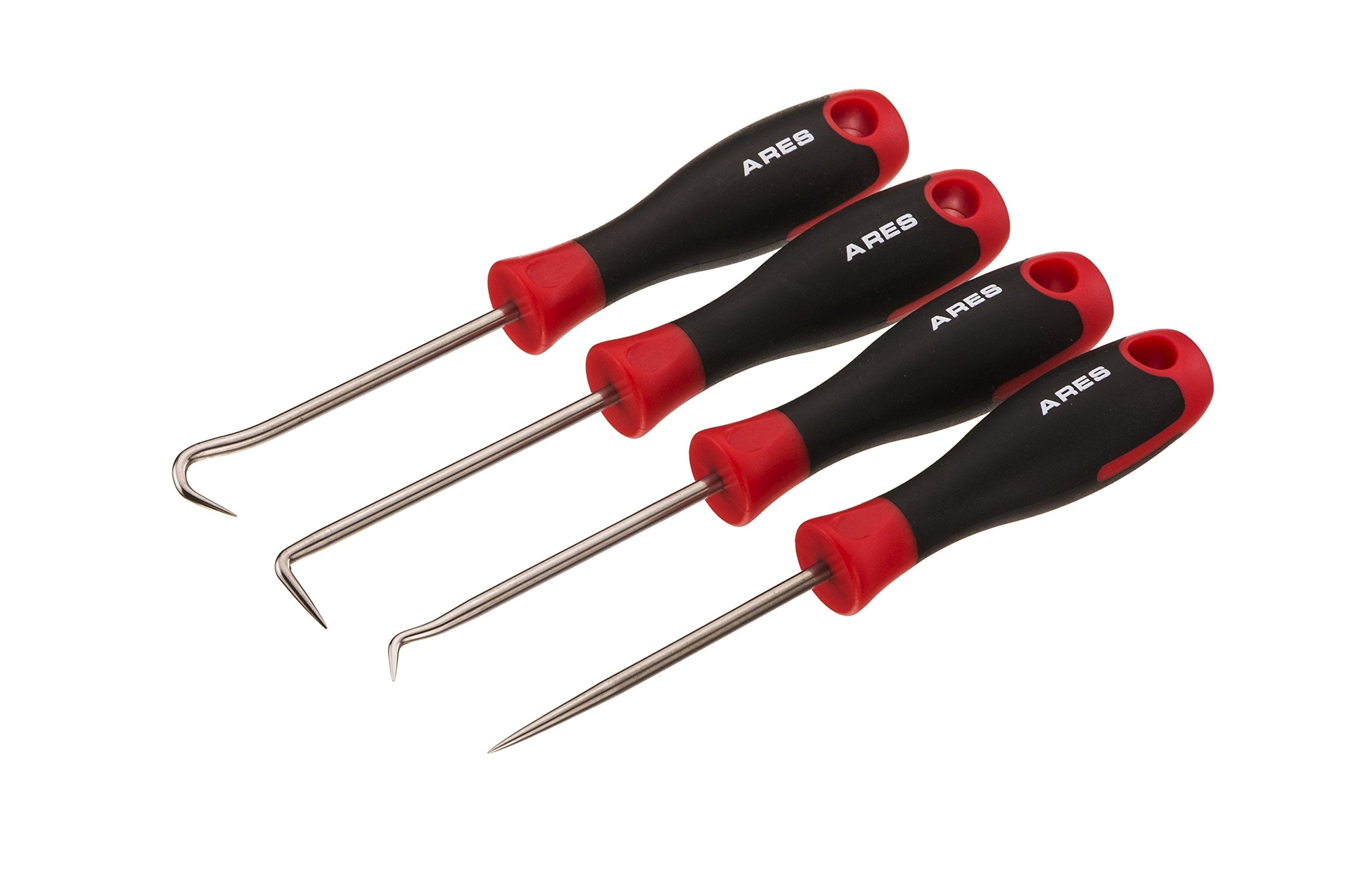 ARES 70256 - Precision Hook and Pick Set - 4-Piece Set Includes Precision 90 Degree, Hook, Combination and Straight Hooks and Pi
