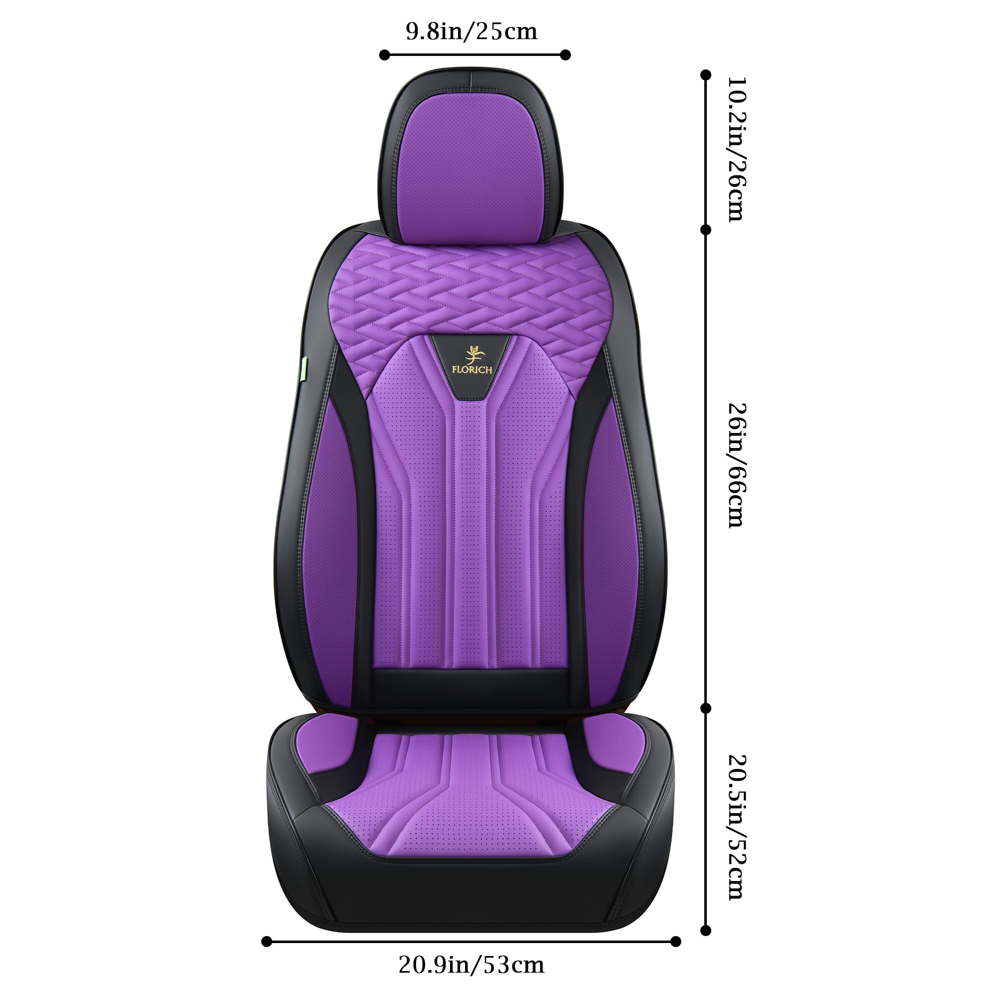 FLORICH Automotive Seat Covers, Seat Covers Full Set, Car Seat Protectors 5 Seats, Purple & Black Automotive Seat Covers Fit for