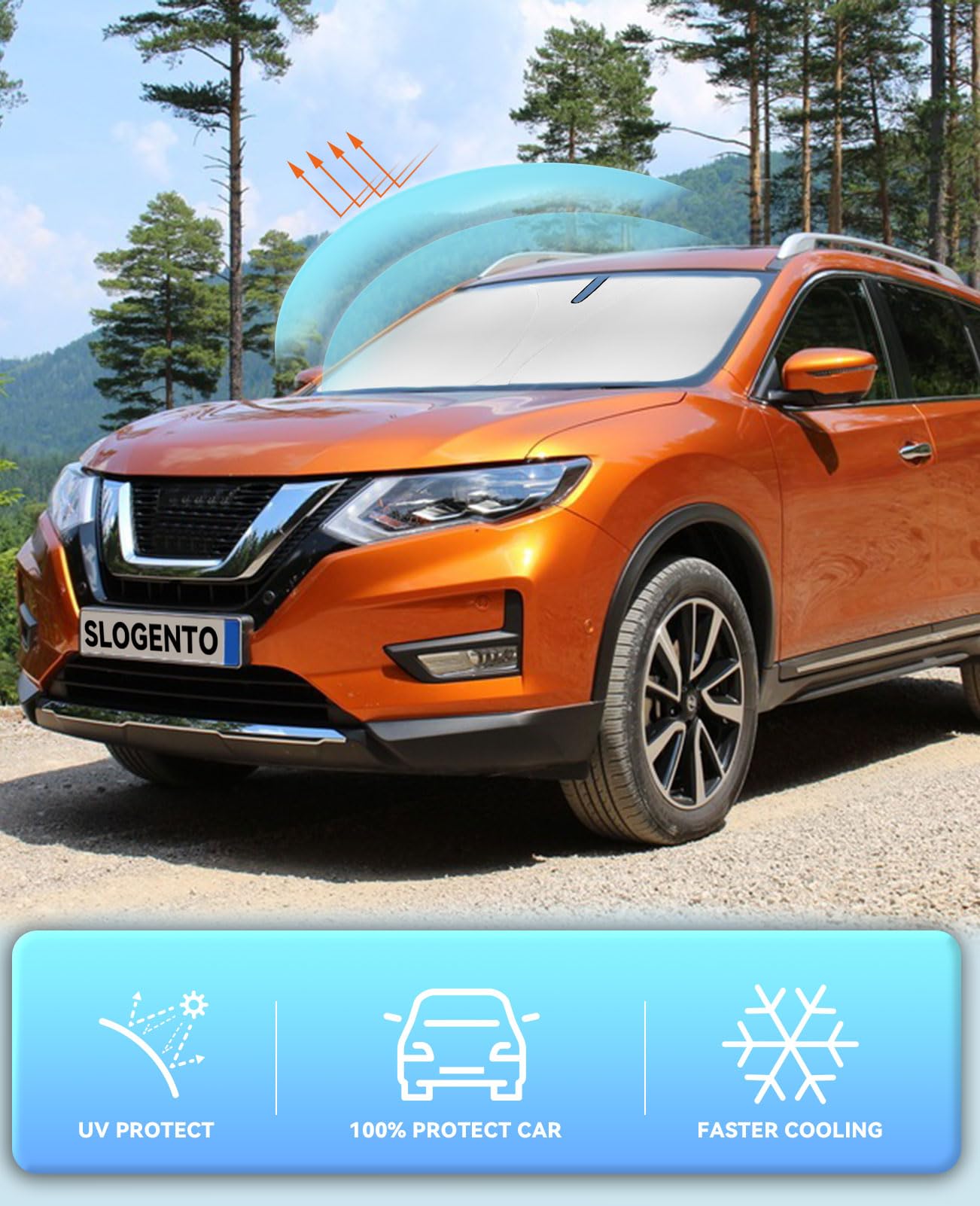 Sun Shade For Rogue Sport Windshield Sunshades For 2017-2024 2025 Nissan Rogue Sport Accessories (Not For Rogue) Windshield Cove