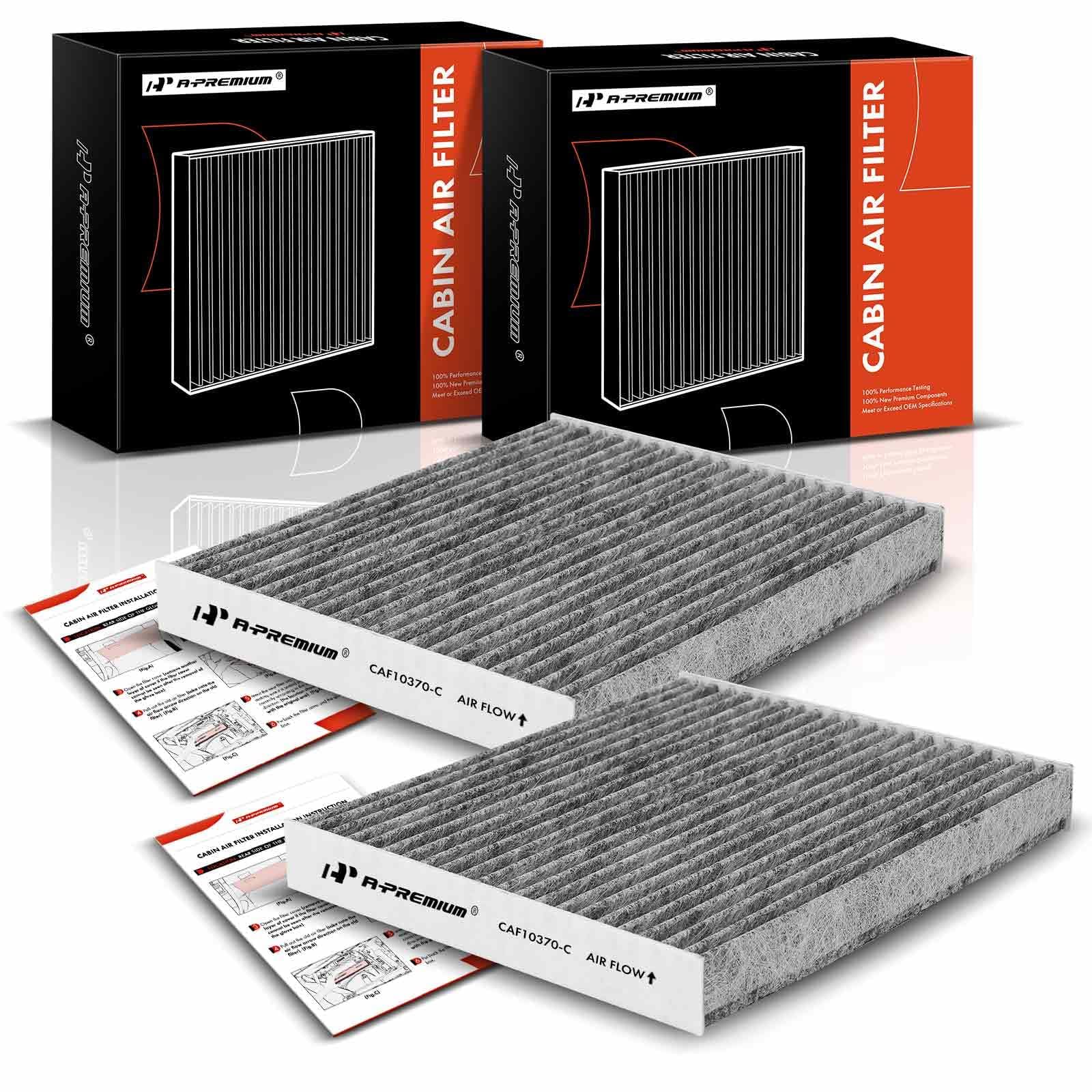 A-Premium 2-Pc Cabin Air Filter With Activated Carbon Compatible With Ford Mustang 2005-2014, Replace# 4R3Z19N619Aa