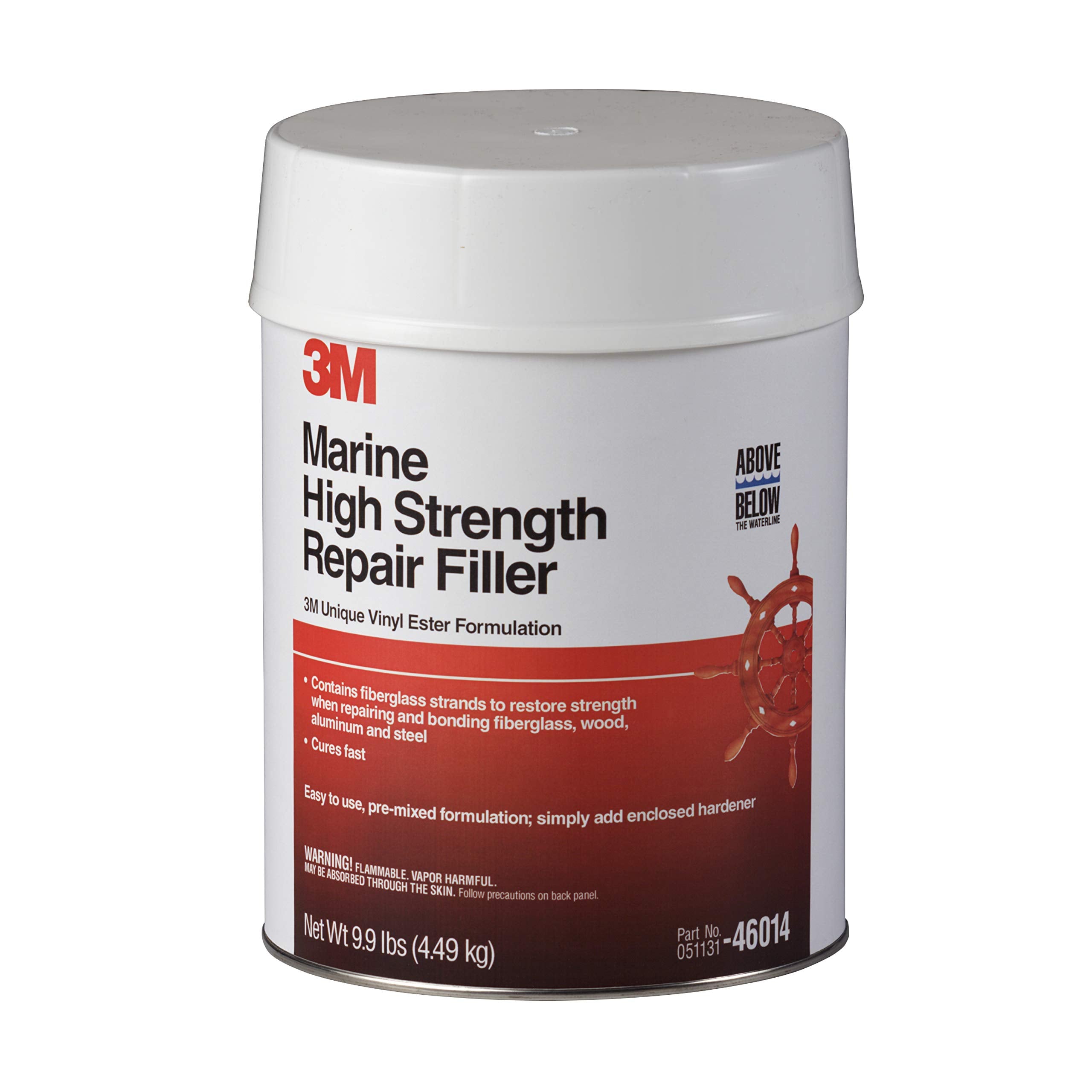 3M Marine High Strength Repair Filler, 46014, 1 Gal, White, Gallon