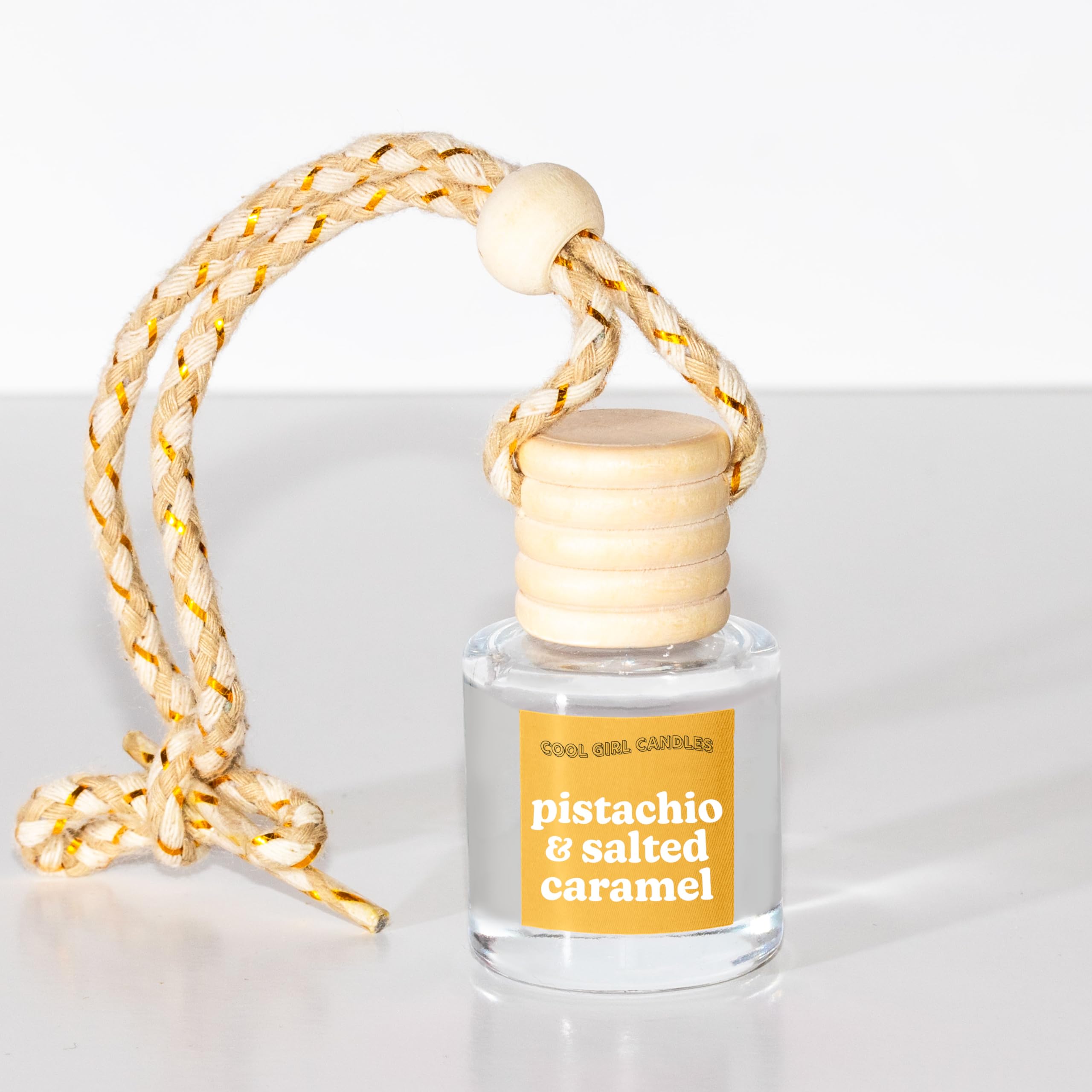 Coolgirlcandles Pistachio Salted Caramel Hanging Car Air Freshener And Essential Oil Diffuser - Automobile Aromatherapy Diffuser