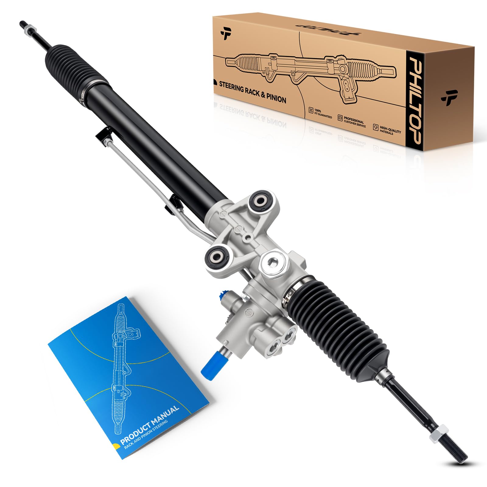 PHILTOP Power Steering Rack and Pinion Compatible with Acura MDX 2001-2002 All Models, Hydraulic Rack and Pinion Replace 26-2714