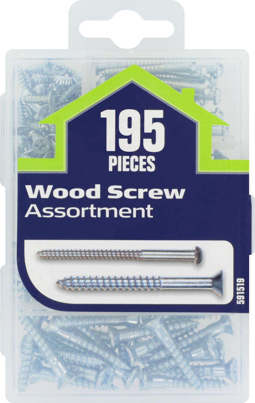 Hillman 591519 Small Small Wood Screw Assortment, 195-Pack , Zinc