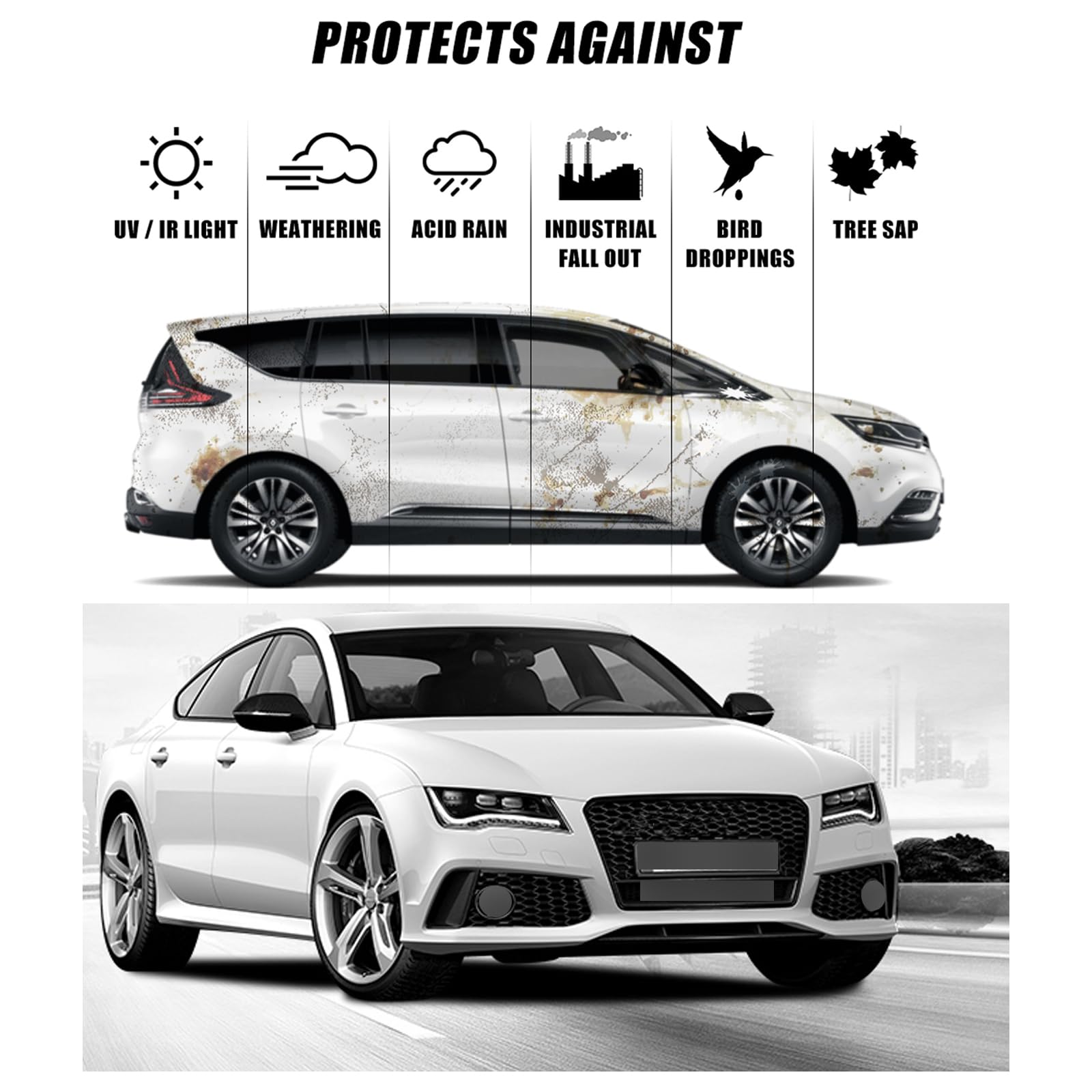 Autokcan 10H Nano Ceramic Coating For Cars, 50Ml High Gloss Anti-Scratch Sio2 Ceramic Car Coating Kit For Car, Plastic, Glass, W