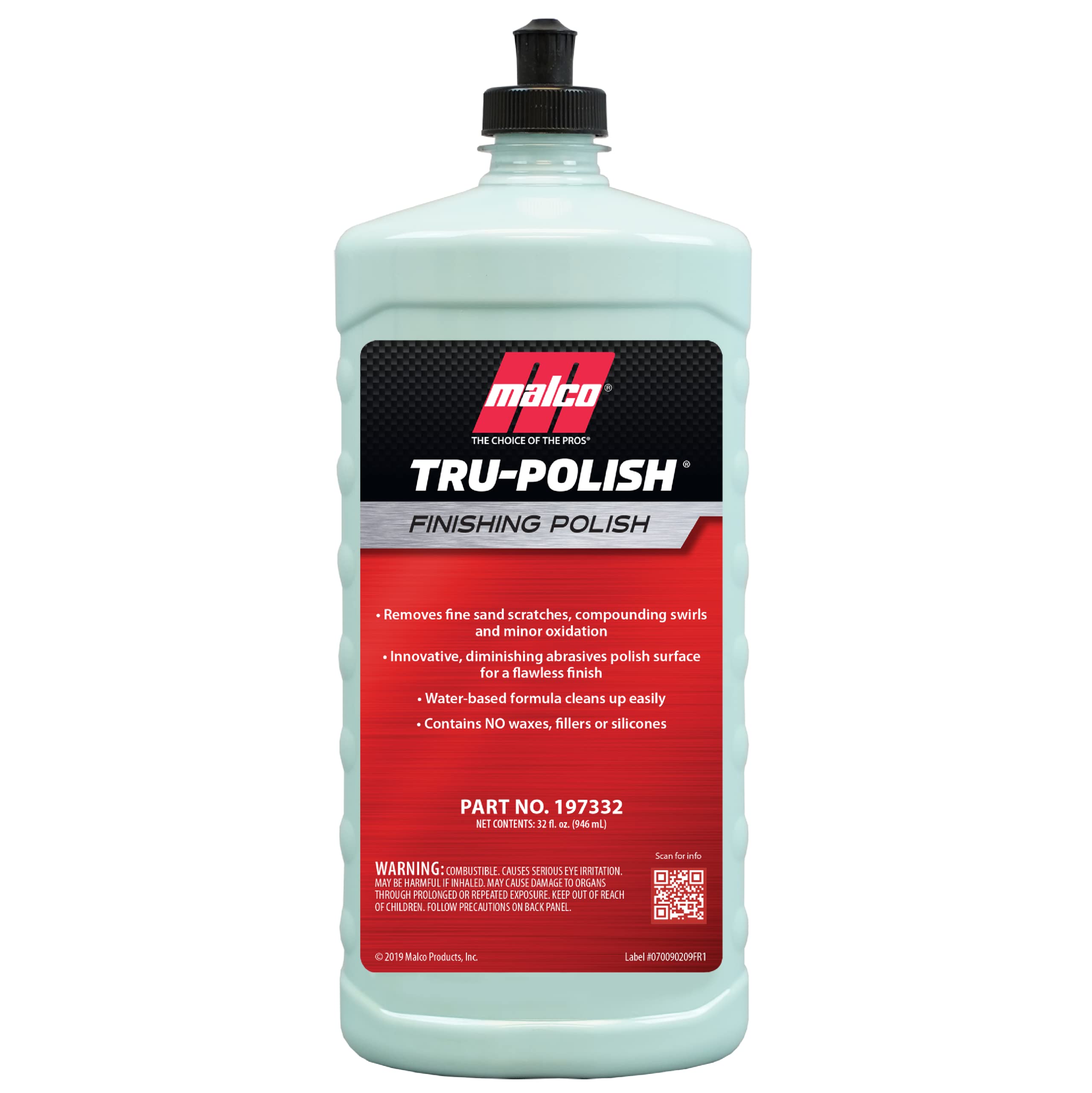 Malco Tru -Polish - All in One Car Polish and Swirl Remover/for Vehicle Paint Correction, Detailing and Buffing / 32 oz. (197332