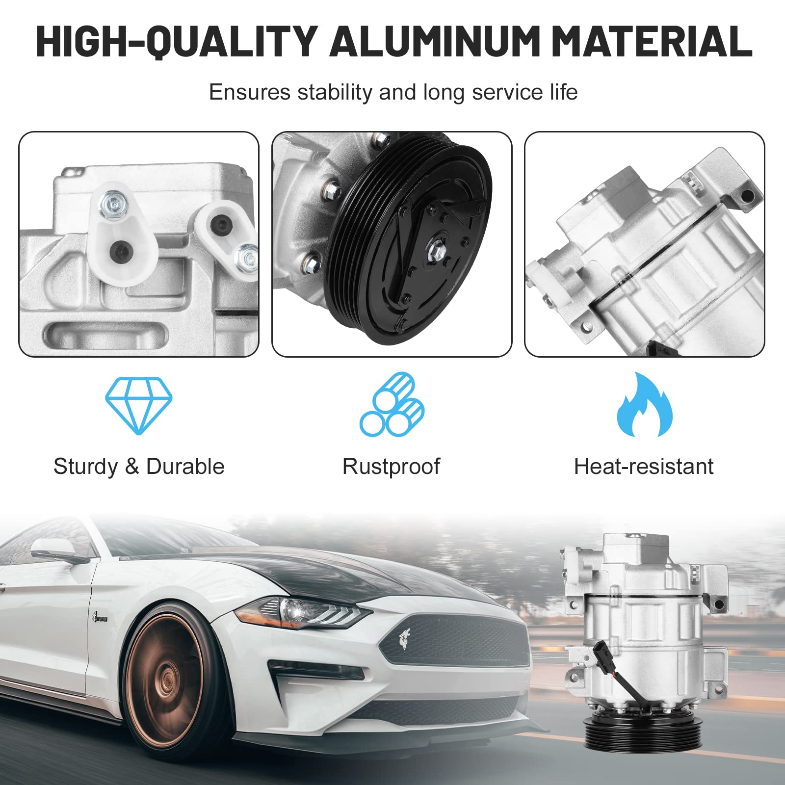 New AC Air Condition Compressor with Clutch for 2007-2012 Nissan Altima 2.5L, 07 08 09 10 11 12 for Nissan Sentra 2.5L 67664 140