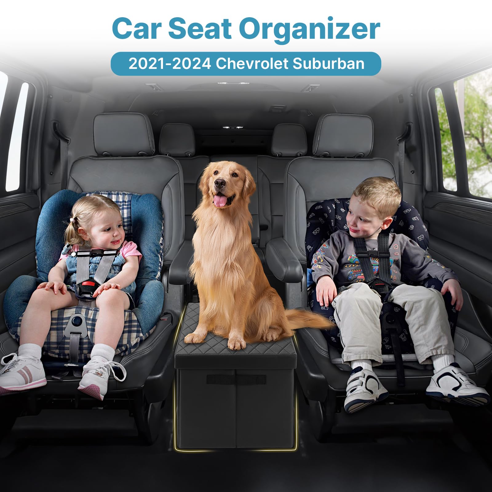 Mixsuper Liner Car Seat Organizer For Chevrolet Suburban 2021-2025, Console Organizer Backseat Box For Chevy Suburban, Dog Toy B