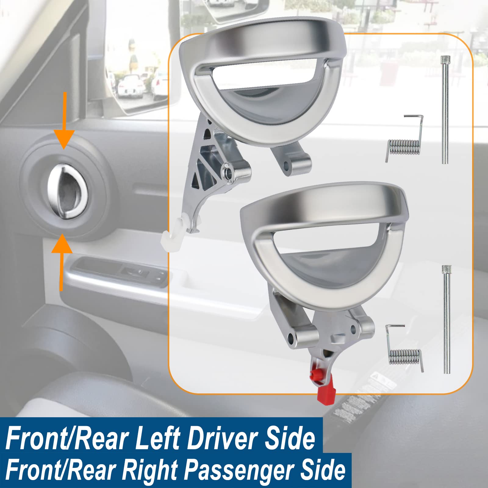 Apperfit Interior Door Handle Pair Compatible With Dodge Nitro 2007 2008 2009 2010 2011 Replaces 68004829Aa 68004828Aa