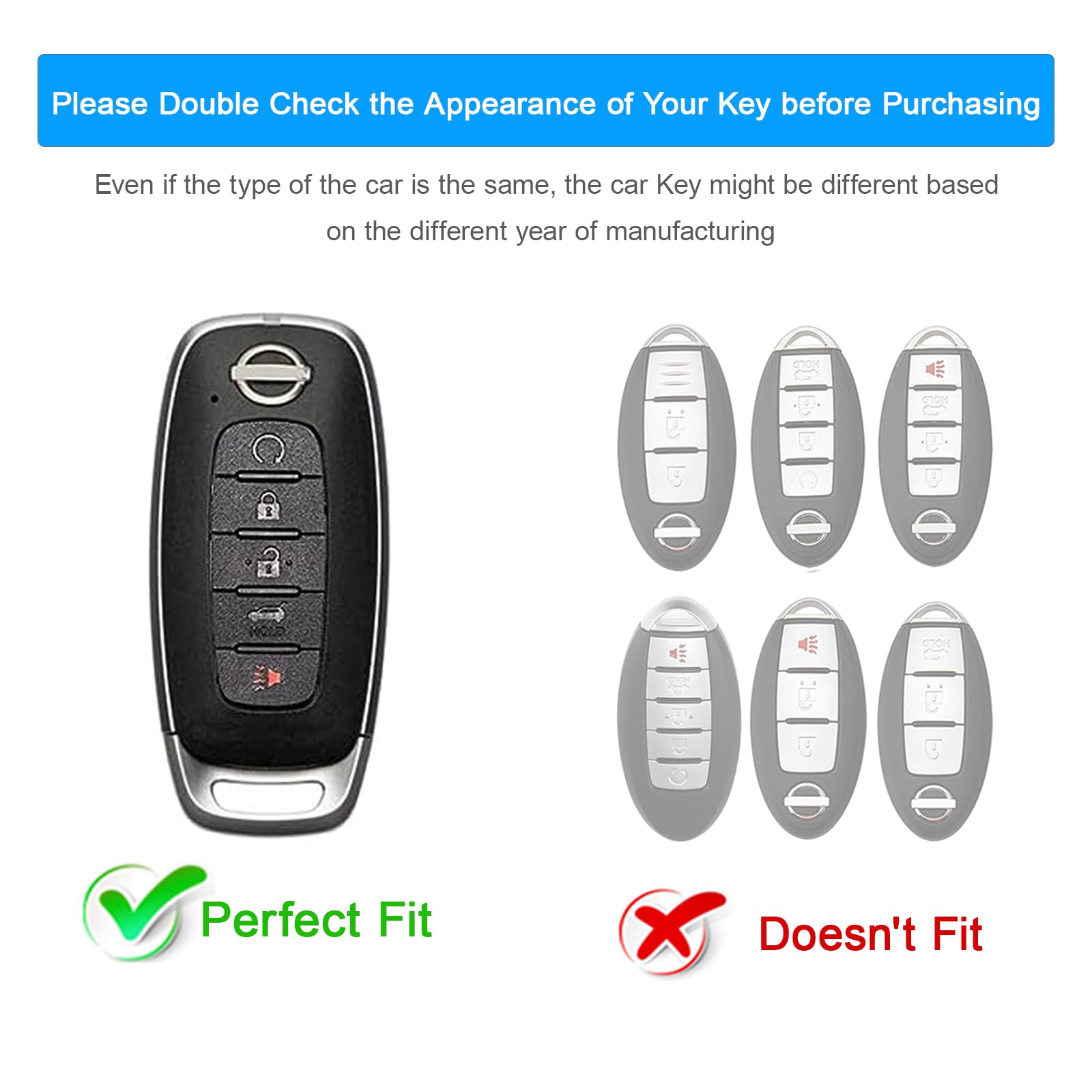 Koaudb Car Key Fob Cover Compatible With 2024 2023 Accessories Pathfinder Rogue Silicone Rubber Key Case Shell Protector With Ke