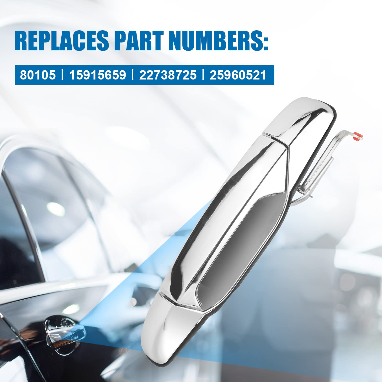 Exterior Door Handle Rear Driver Side Replacement For 2007 2008 2009 2010 2011 2012 2013 2014 Cadillac Escalade Chevy Avalanche Silverado Suburban Tahoe Gmc Sierra Yukon Pickup Truck Suv, 15915659