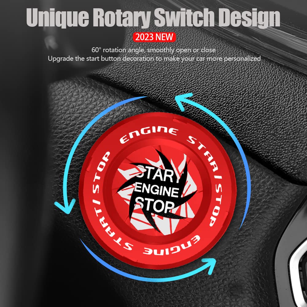 Tybasthe Rotary Push Start Button Cover, Transformers Car Accessories Engine Start Stop Button Cover, Decepticon Car Stickers In