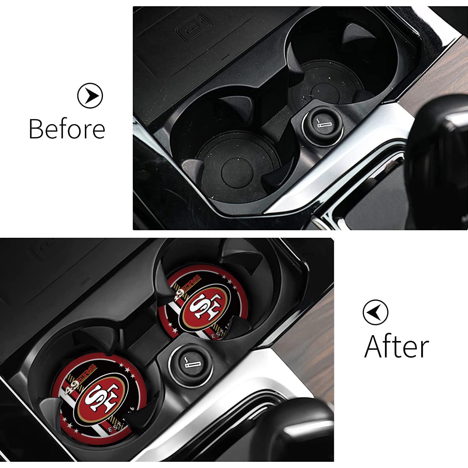 Aooble Car Cup Holders Coasters, 2Pcs 2.75 Inch Auto Car Cup Holder Insert Coasters Silicone Car Cup Mat, Universal Vehicle Inte