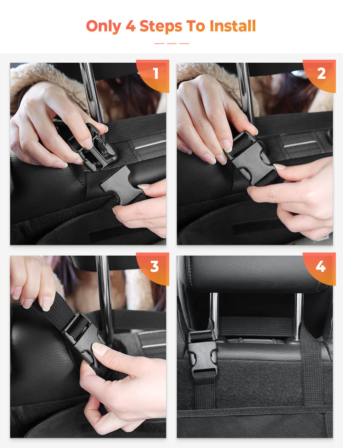 Oasser Large Black Car Storage Organizer - Hanging Trunk Organizer with 10 Functional Storage Bags for SUV, Truck, MPV, VAN