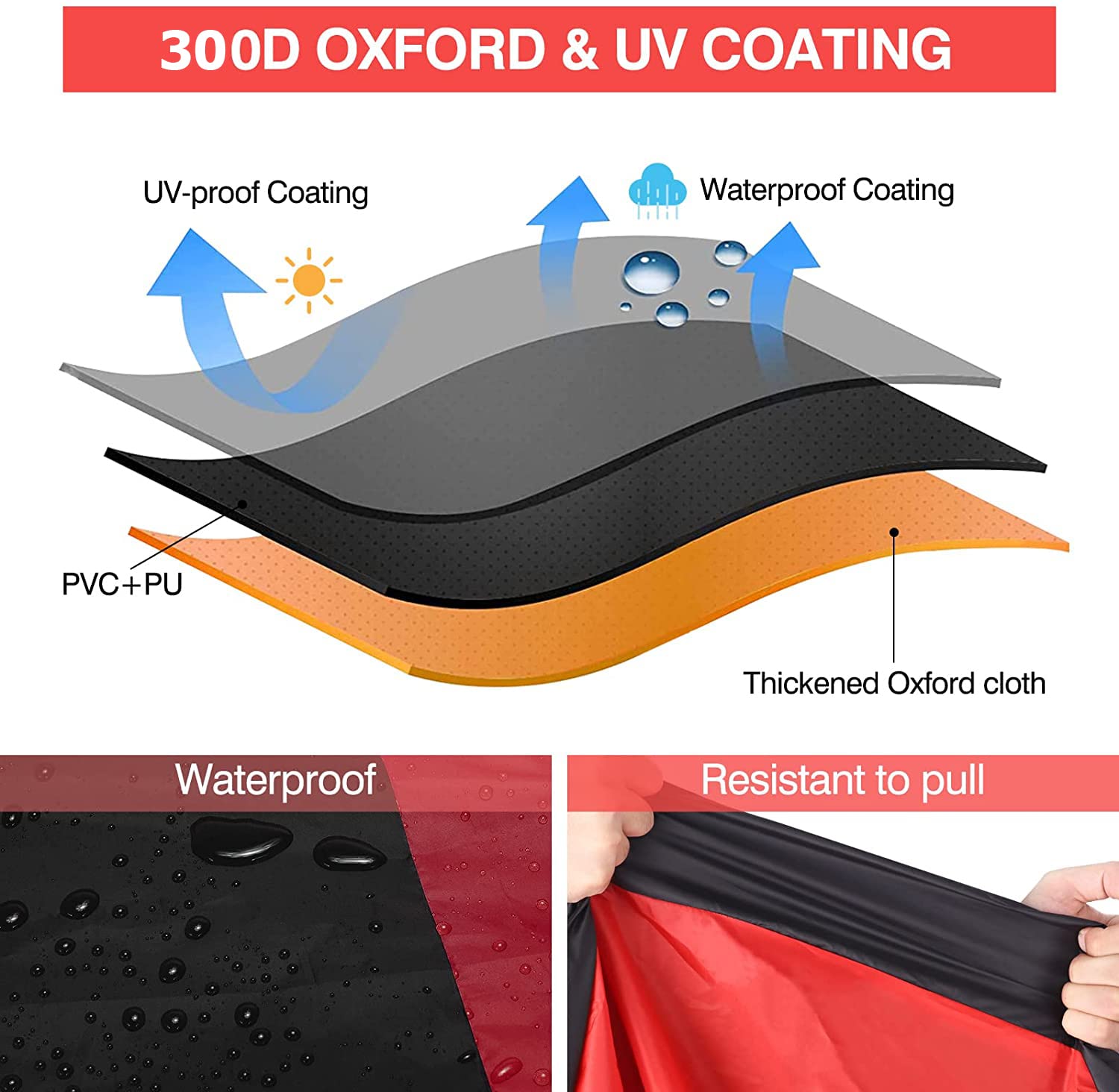 NEVERLAND Motorcycle Cover Waterproof Outdoor, Motorbike Scooter Covers Heavy Duty Medium with Lock-Holes, Bandage, Storage Bag