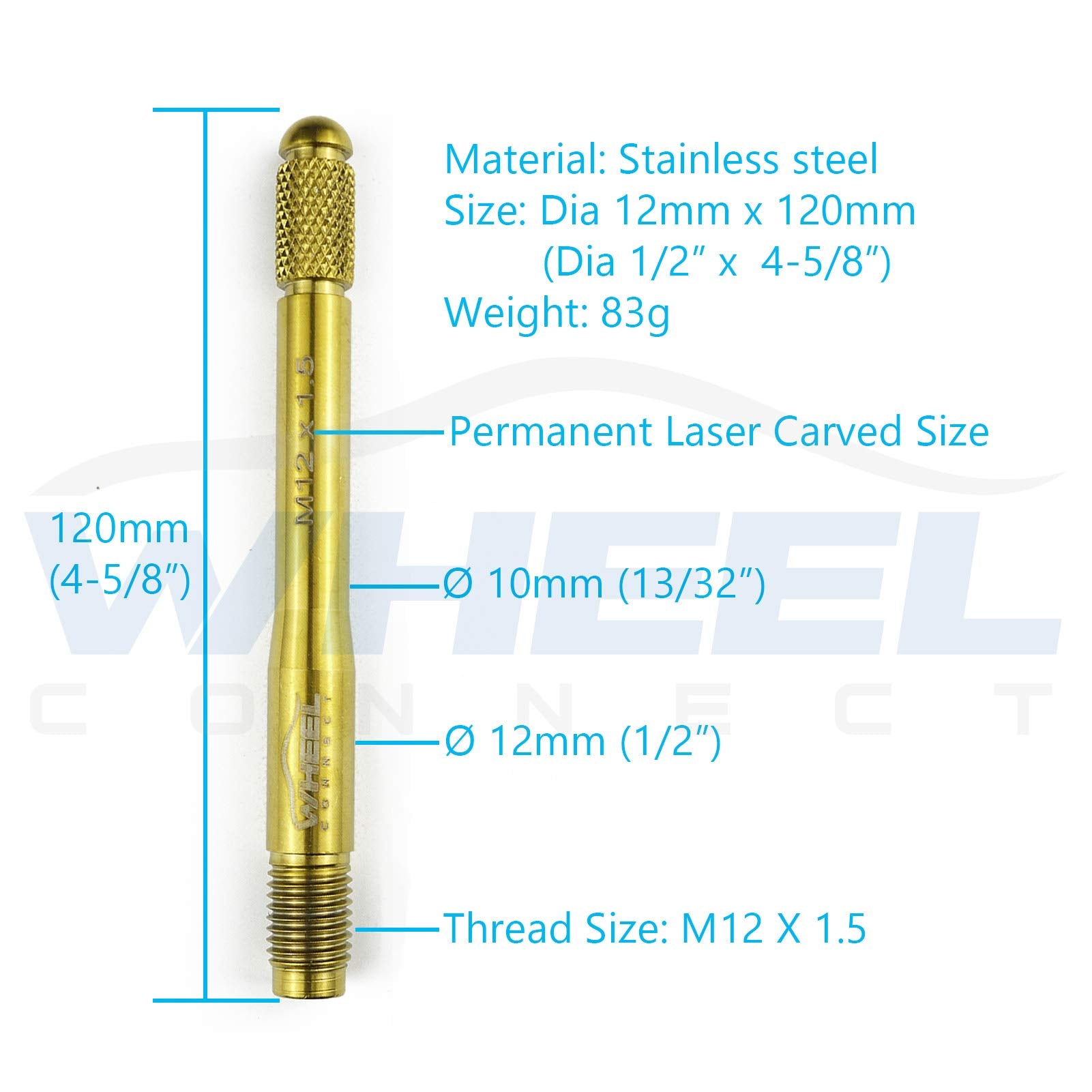 Wheel Connect Wheel Alignment Pin, M12X1.5, Wheel Hanger, Rim Stud Pilot Pin,Guide Studs. Tool For Changing Tires On Cars With L
