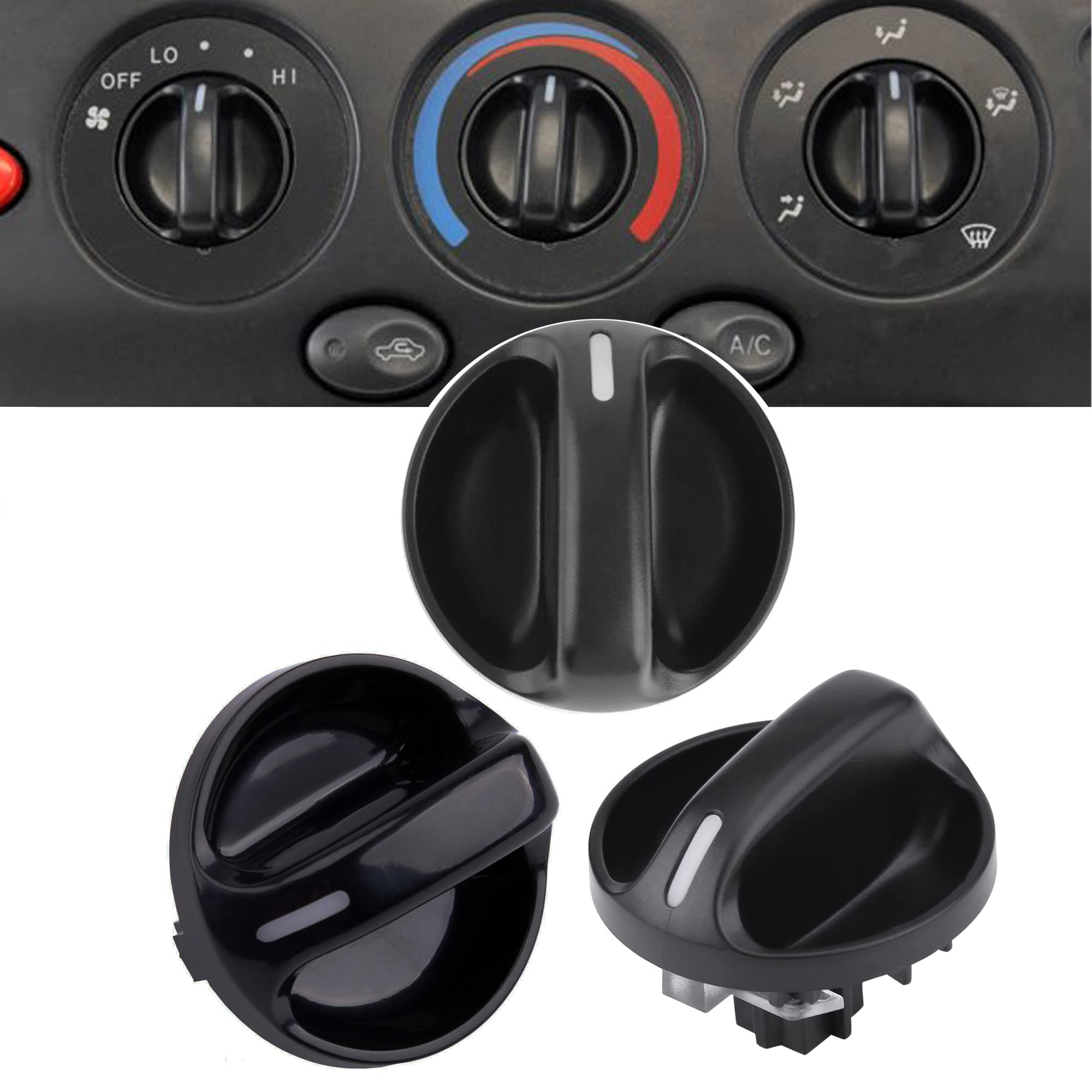 3 Pack 559050C010 Tundra Control Knob Compatible With 2000 2001 2002 2003 2004 2005 2006 Toyota Tundra Climate Control Knob 55905-0C010 Air Conditioner Heater Control Switch Knob