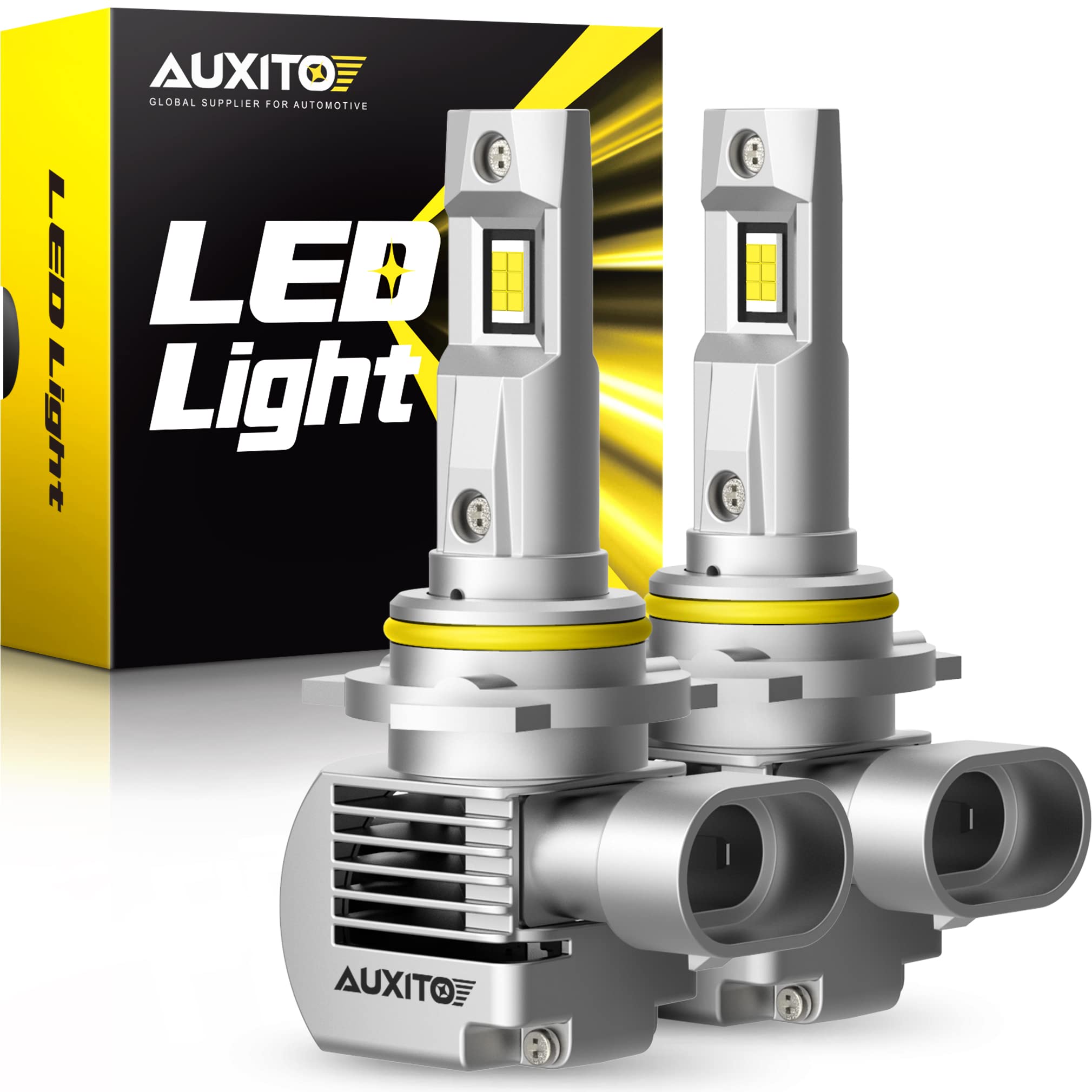 Auxito 9012 Hir2 Bulbs, 30000Lm High Bright 6000K Cool White, Canbus Ready Driving Light With 16000Rpm Cooling Fan, Plug-N-Play