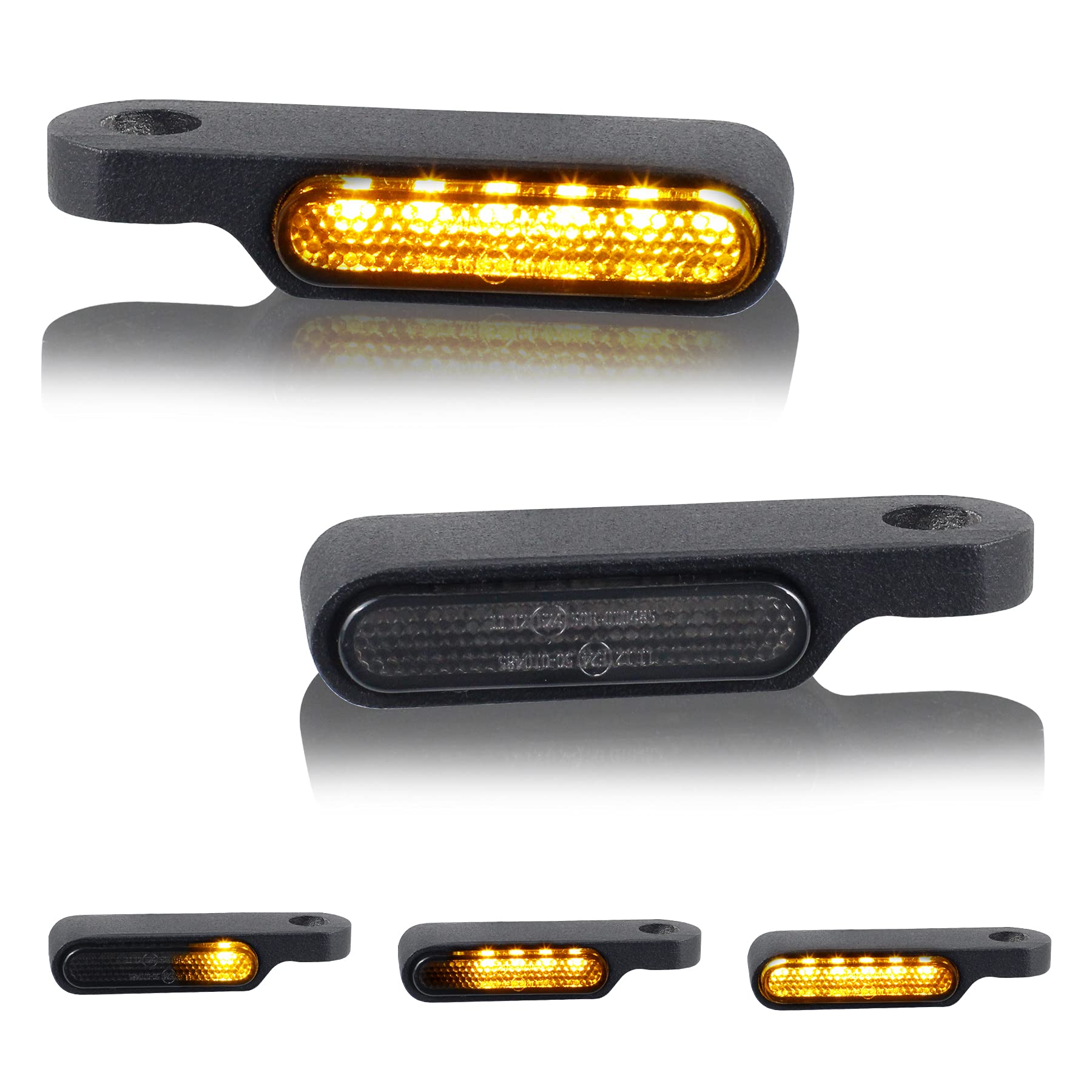 Quasco Universal Motorcycle Turn Signals Sequential Front Led Blinkers Amber Lights Compatible With Harley Honda Yamaha Suzuki K