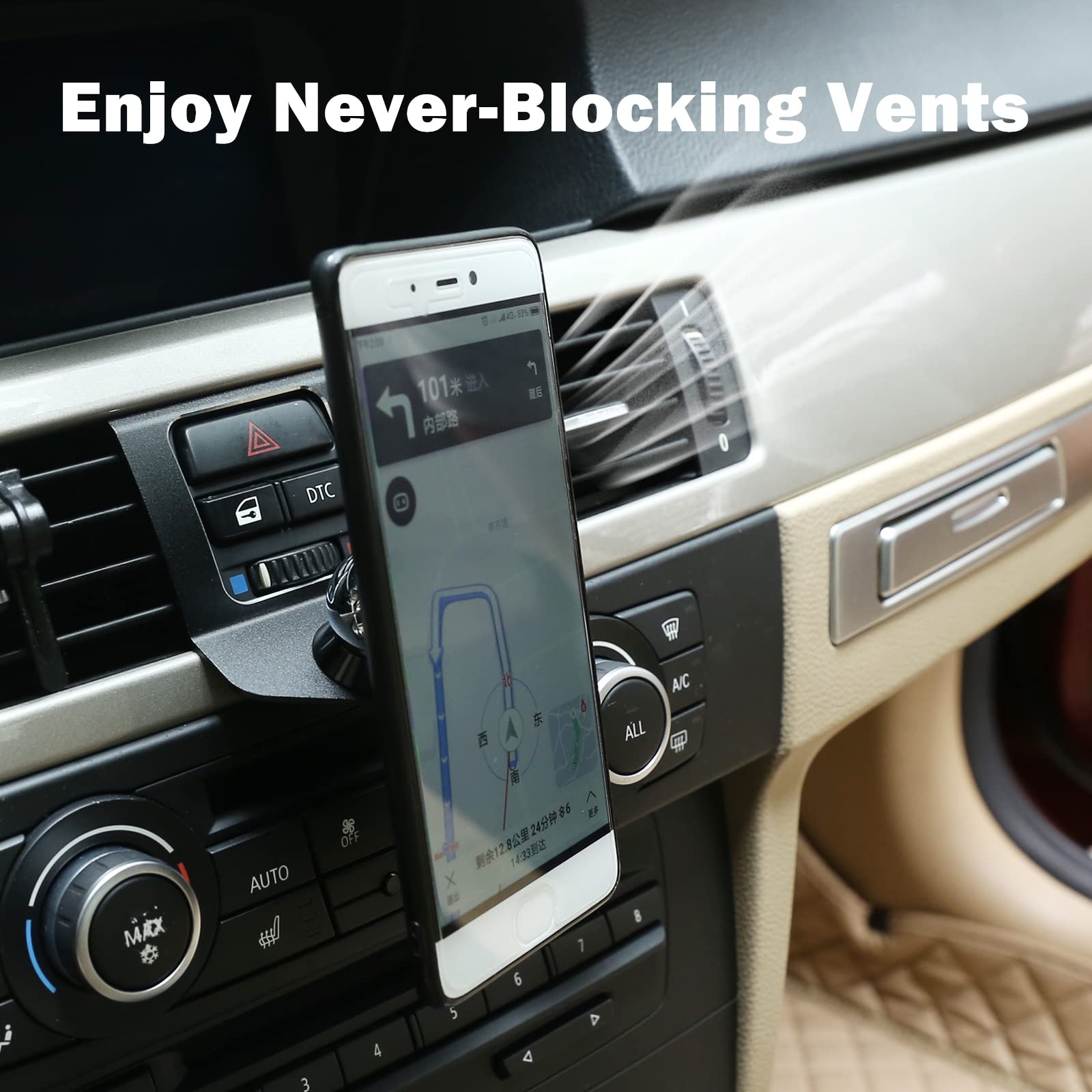 Llkuang 360-Degree Rotary Cell Phone Holder Mobile Phone Mount For Bmw 3 Series E90 E91 E92 E93 2005-2010 2011 2012(Aluminium Al