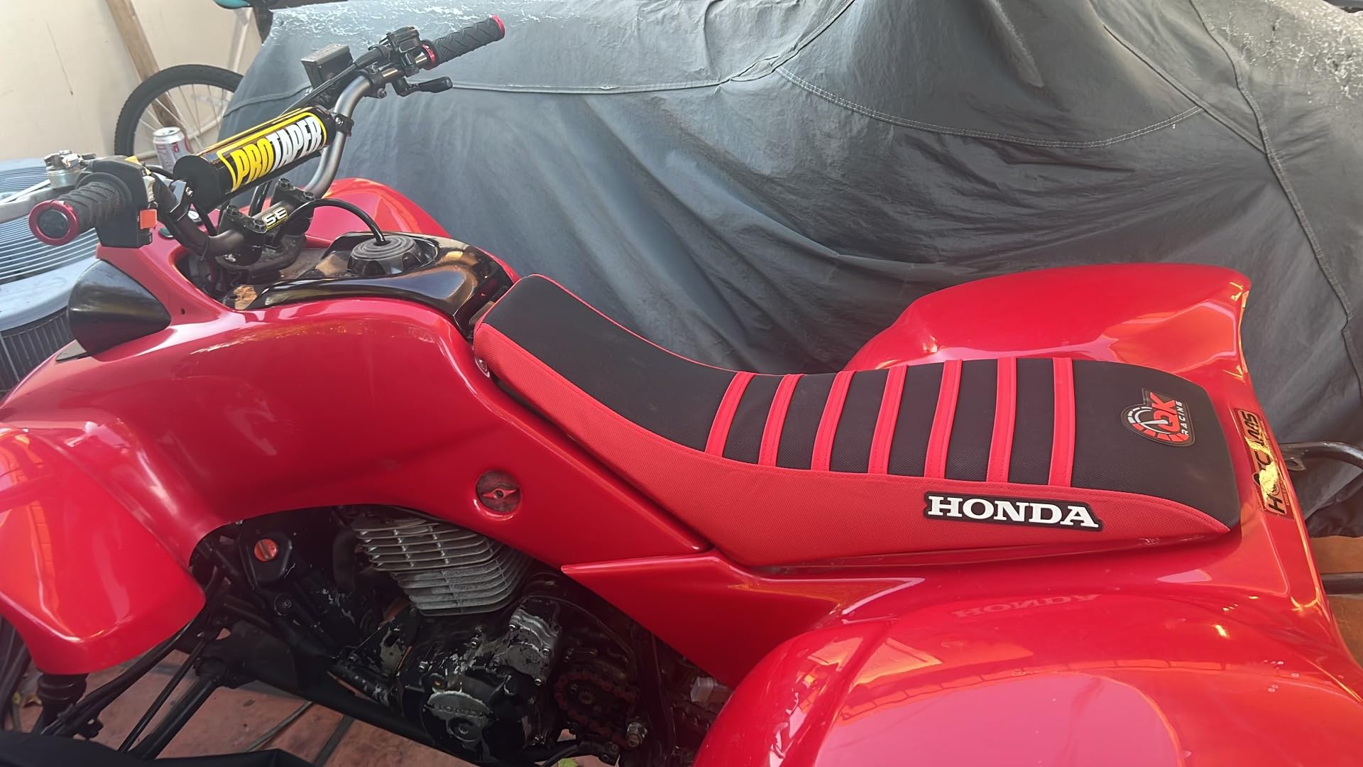Qk Racing Seat Cover - Compatible Fit For Honda 1999-2007 Trx400Ex Trx 400Ex Trx 400 Ex Quad (Red/Black)