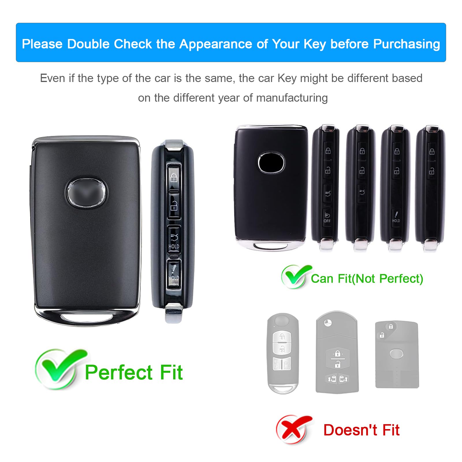 Koaudb Silicone Key Fob Cover Compatible With 2025 2024-2019 Mazda 4 Buttons, For Mazda Cx-5 Cx-30 Cx-50 Cx70 Cx90 3 6 Cx-9 Rubb