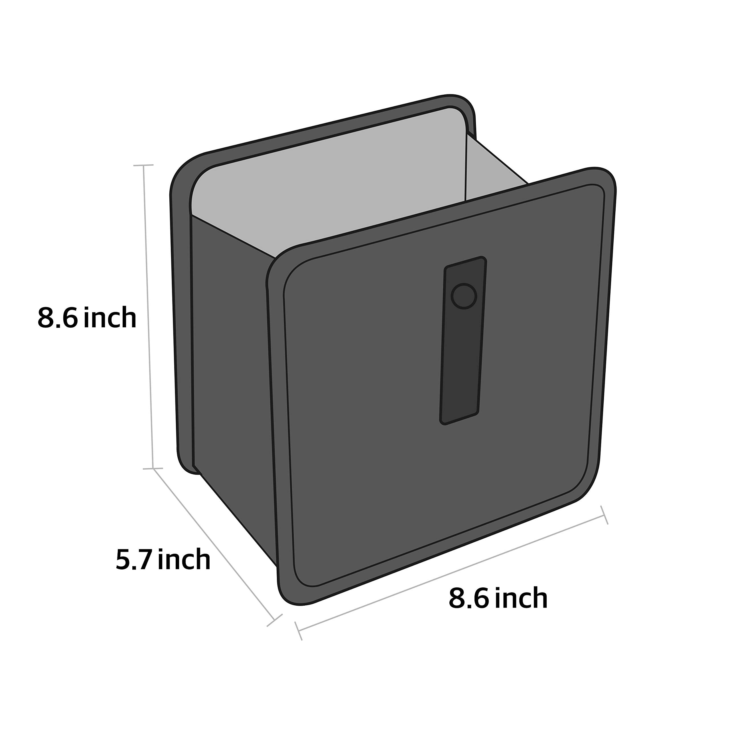 KMMOTORS Car Trash Can, Car Trash Bag Hanging, Car Trash bin, Cute car Gadgets, Car Garbage Can for Back seat, car Garbage can Front seat, Vegan Leather, Collapsible Trash can(Medium, Black)