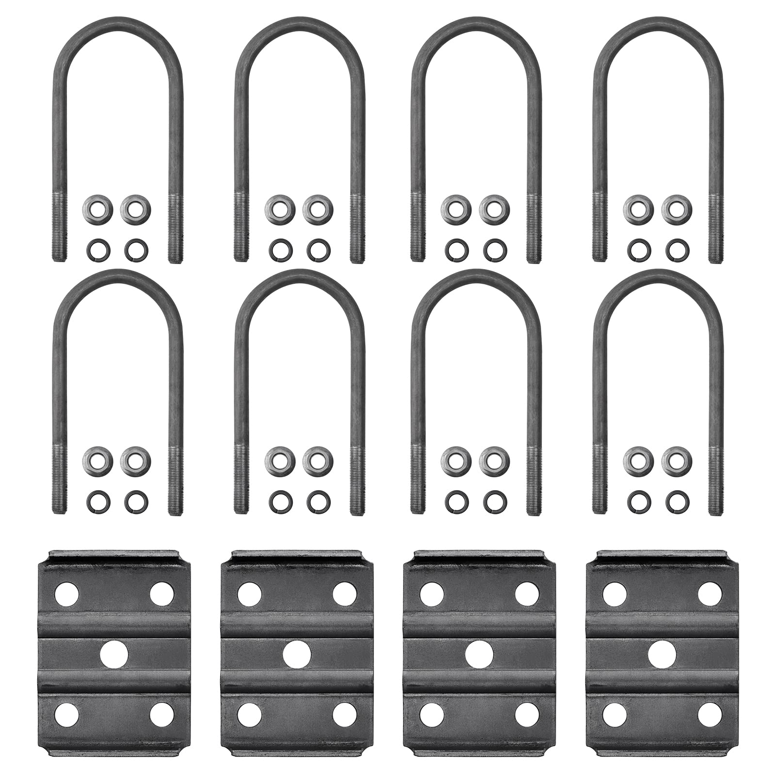 Sparkwhiz Trailer U Bolt Kit 7 Inch For 5,200-7,000 Lb Trailer Axle, 3' Round Axle, 1/2” Diameter, 2' Thread Pitch, 2 Pack