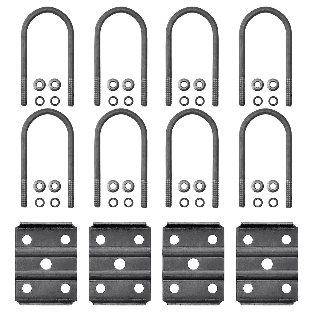 Sparkwhiz Trailer U Bolt Kit 7 Inch For 5,200-7,000 Lb Trailer Axle, 3' Round Axle, 1/2” Diameter, 2' Thread Pitch, 2 Pack