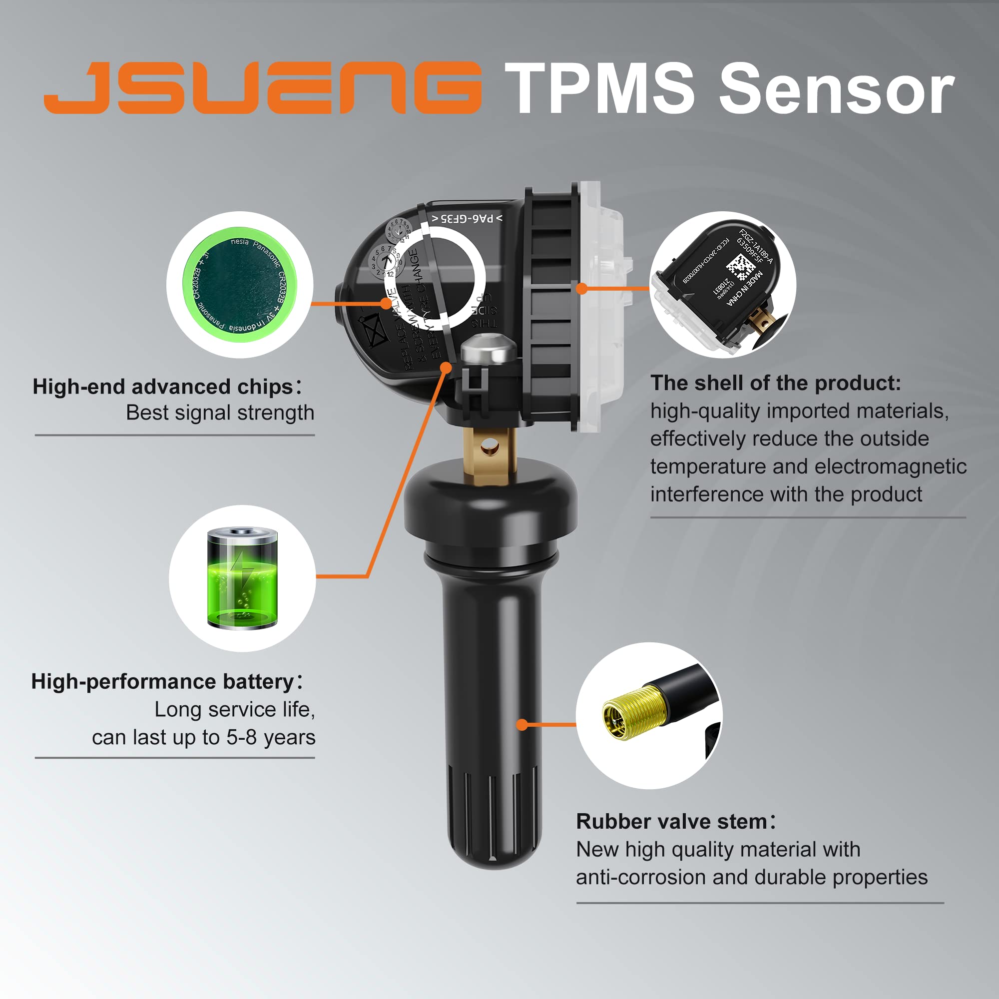 Jsueng TPMS Sensor, 315Mhz Tire Pressure Monitoring System Sensor TPMS Fit for Ford F-150 Explorer Fusion Mustang Lincoln MKX MK