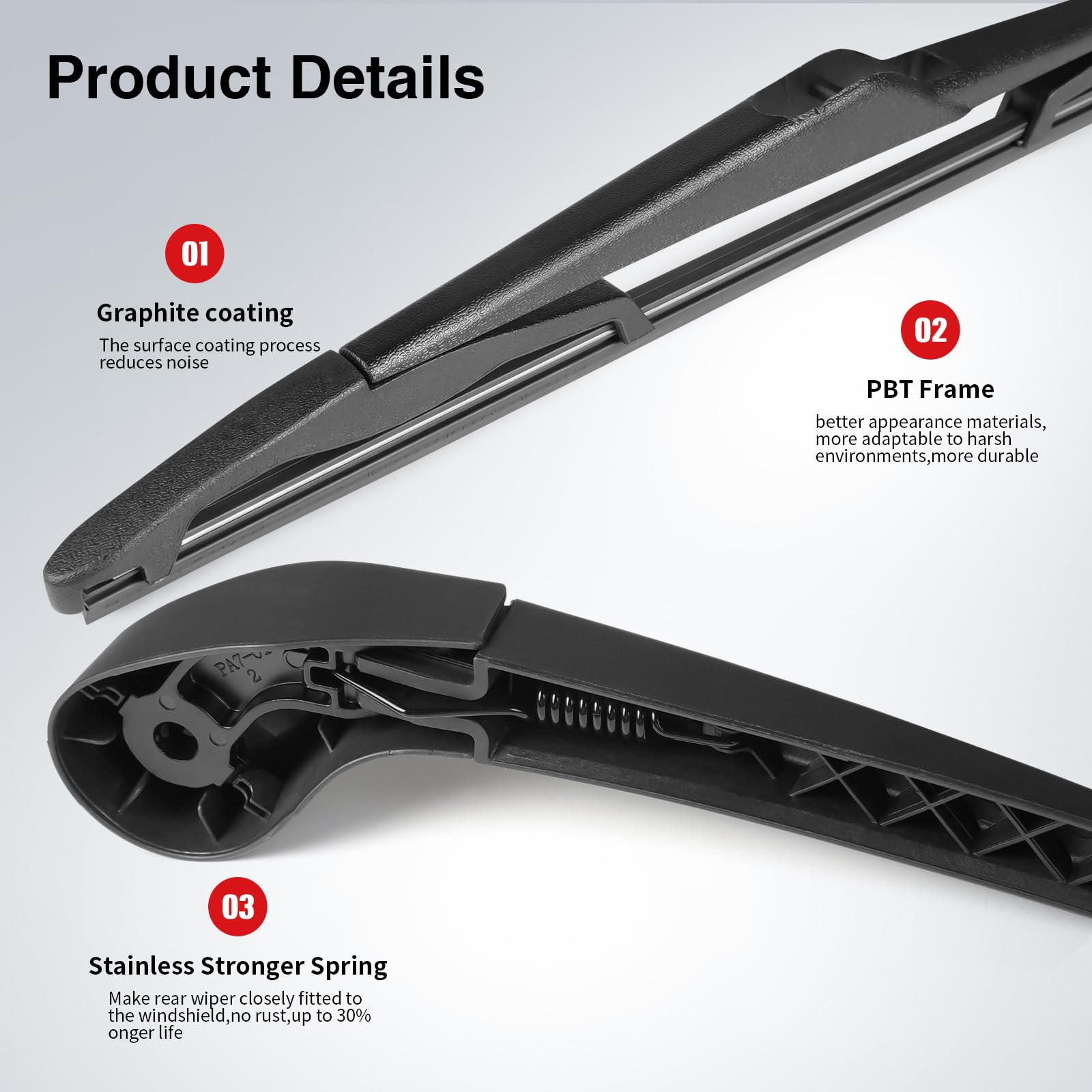 Otuayauto Replacement For Ford Focus 2012-2018 Rear Windshield Back Wiper Arm Blade Set Oem Cv6Z-17526-C