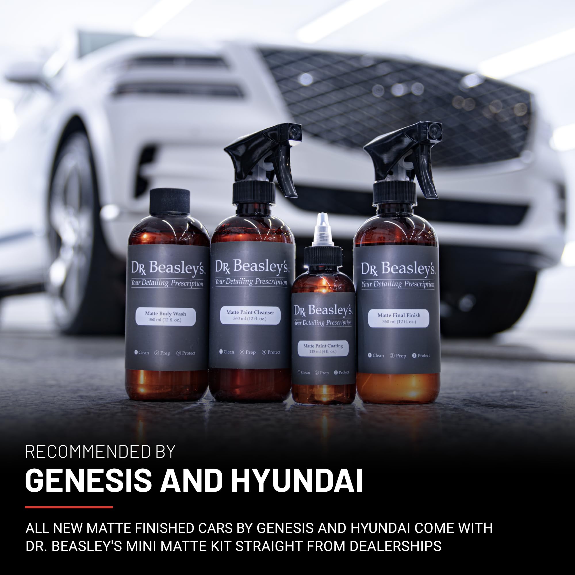 Dr. Beasley's Mini Matte Kit with Accessories - Instant Bonding Coating, 2+ Years of Protection with Body Wash, Final Finish, Paint Cleanser, Matte Paint Coating