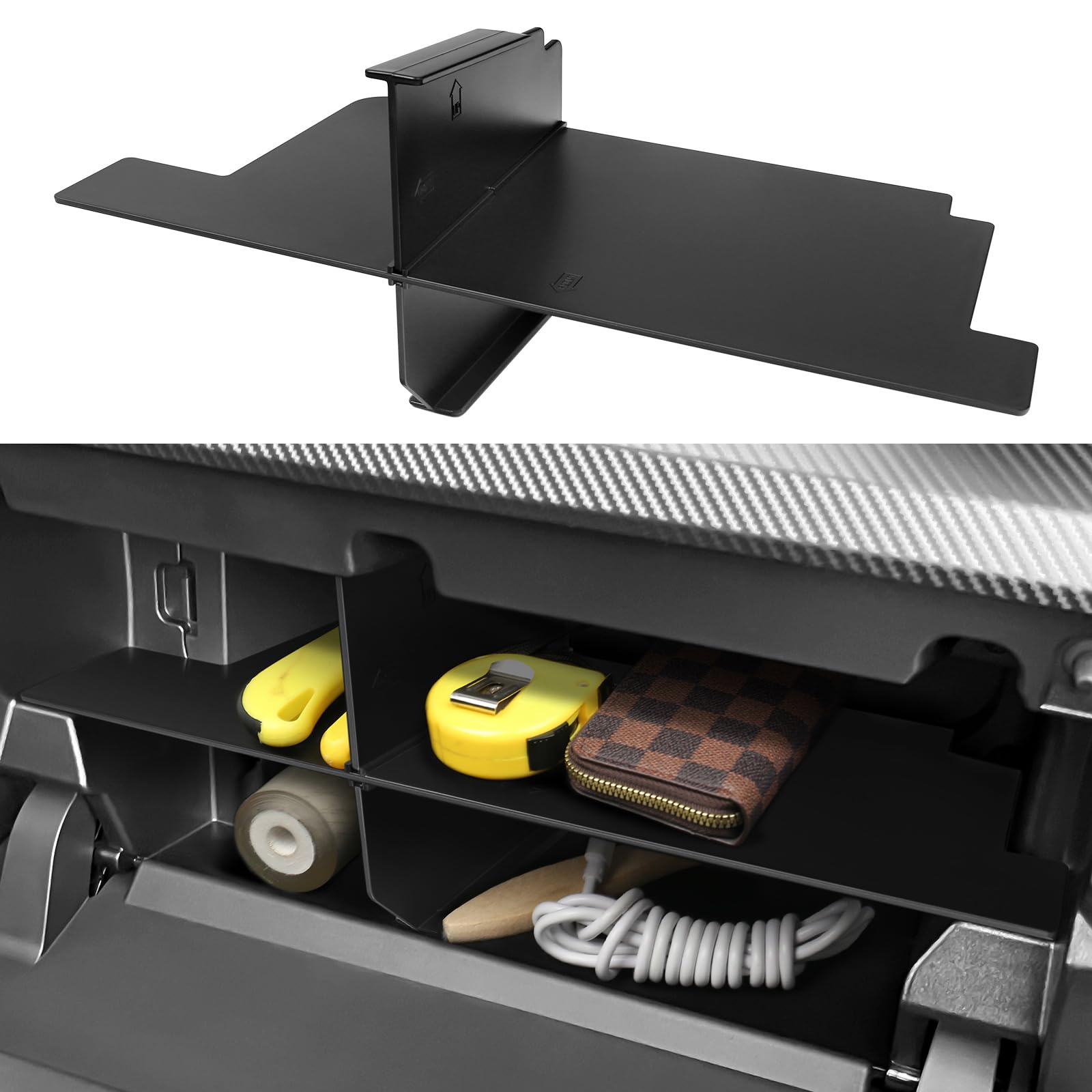 YOJOJOCO Glove Box Dividers Organizer Compatible with Toyota 2026 2025 2024 Tacoma Accessories ABS Plastic Material Center Conso