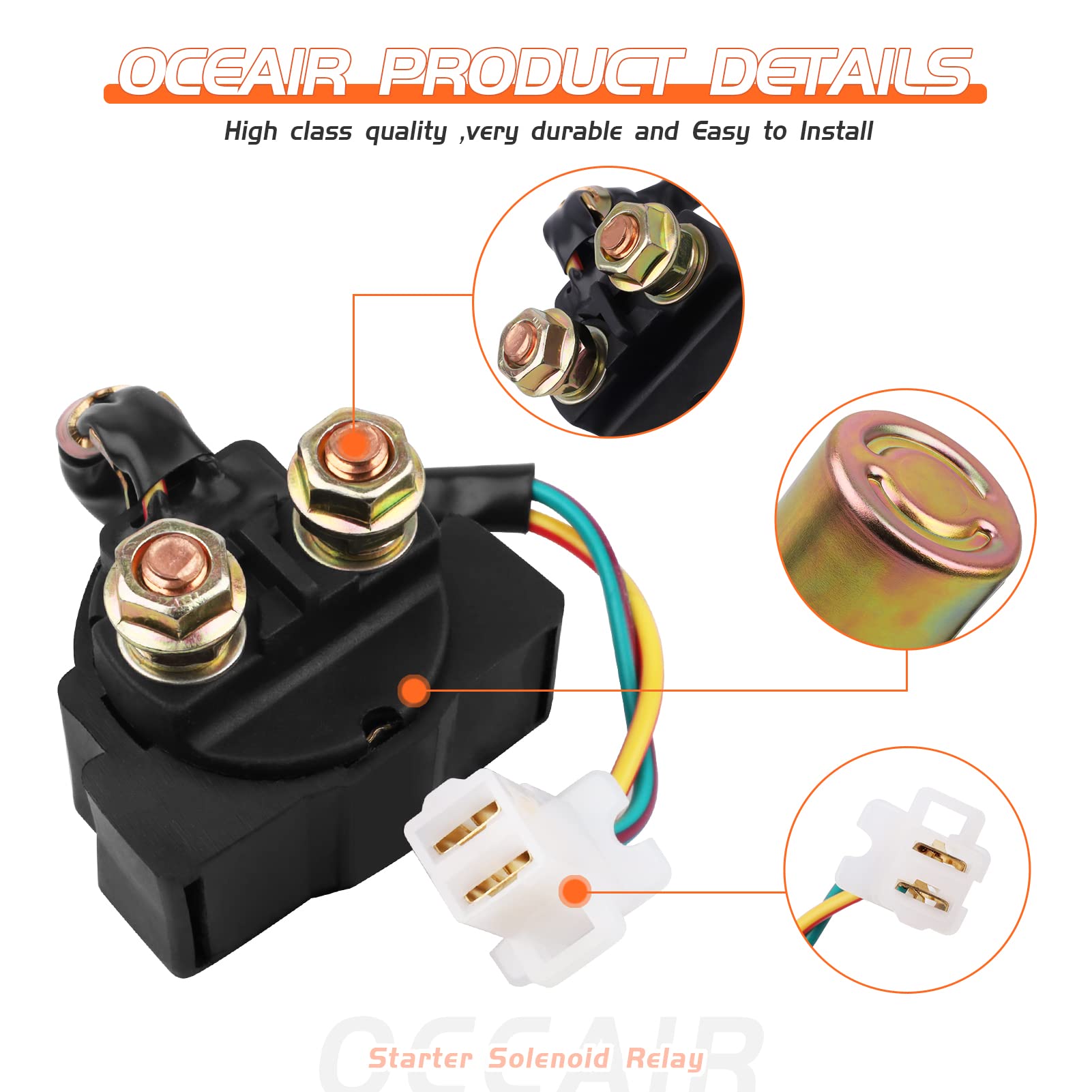 Starter Solenoid Relay For Yamaha Warrior 350 1987-2004 Big Bear 350 1987-1999 Wolverine 350 1996-2005 Yfm 350 1996-2005 For Honda Trx300 Fourtrax 300 1988-2000 Trx250 1984-1987 Sportrax 2003-2008