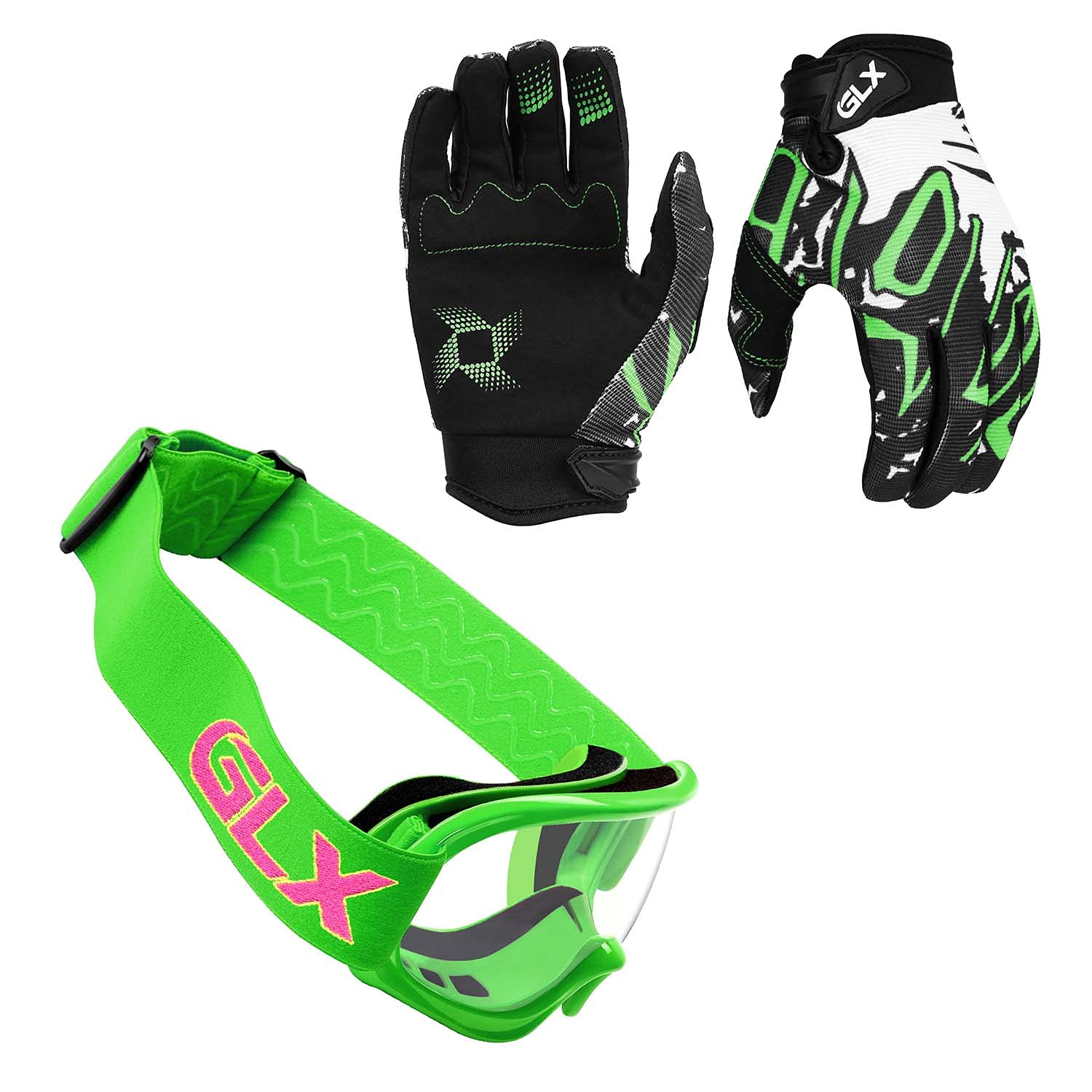 Glx Gx623 Youth Atv/Dirt Bike Helmet Combo - Retro Green, Small - Dot